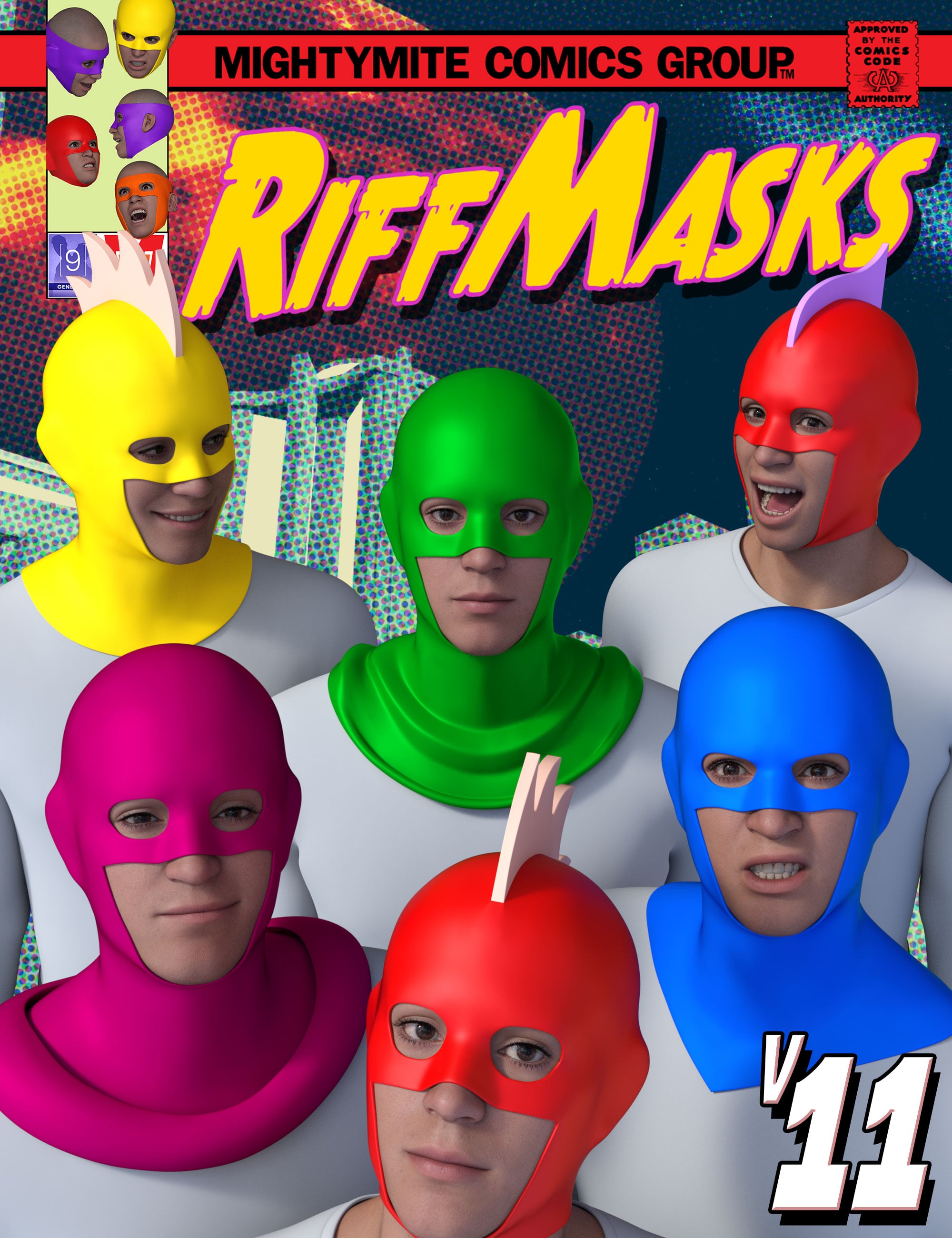 Riffmasks v011 MMKBGenesis 9 by: MightyMite, 3D Models by Daz 3D