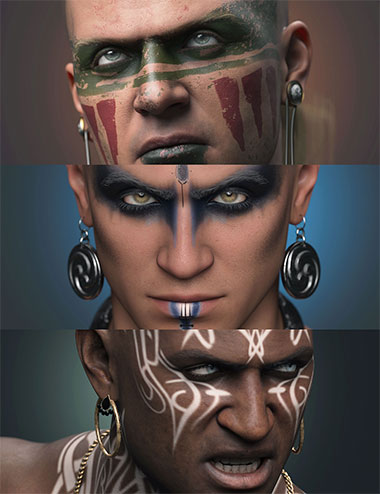 Savage War Paint LIE Makeup for Genesis 9 | Daz 3D