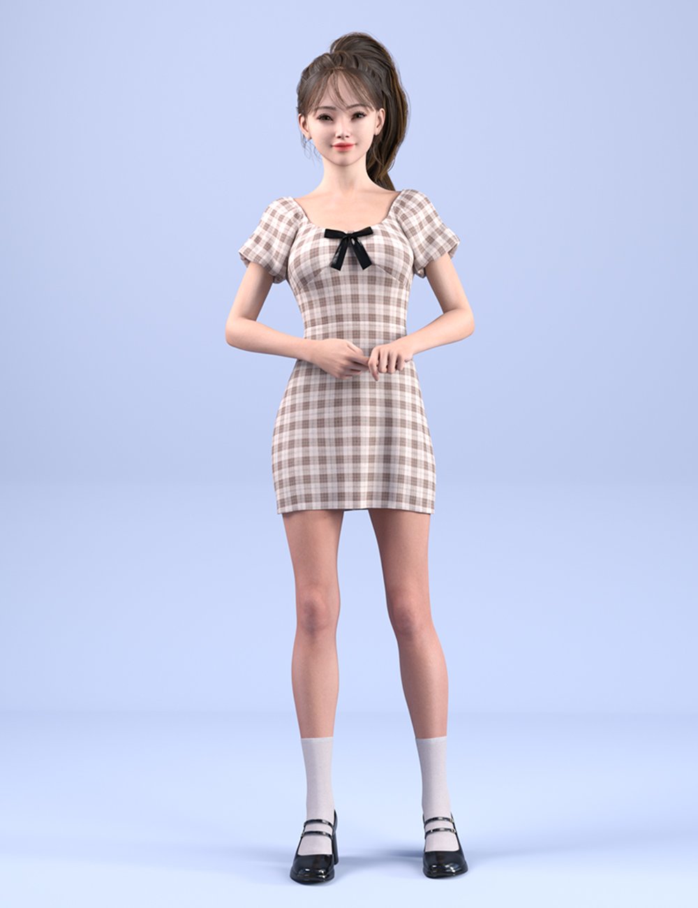 dForce HnC25 Ruched Puff Dress Outfit for Genesis 9