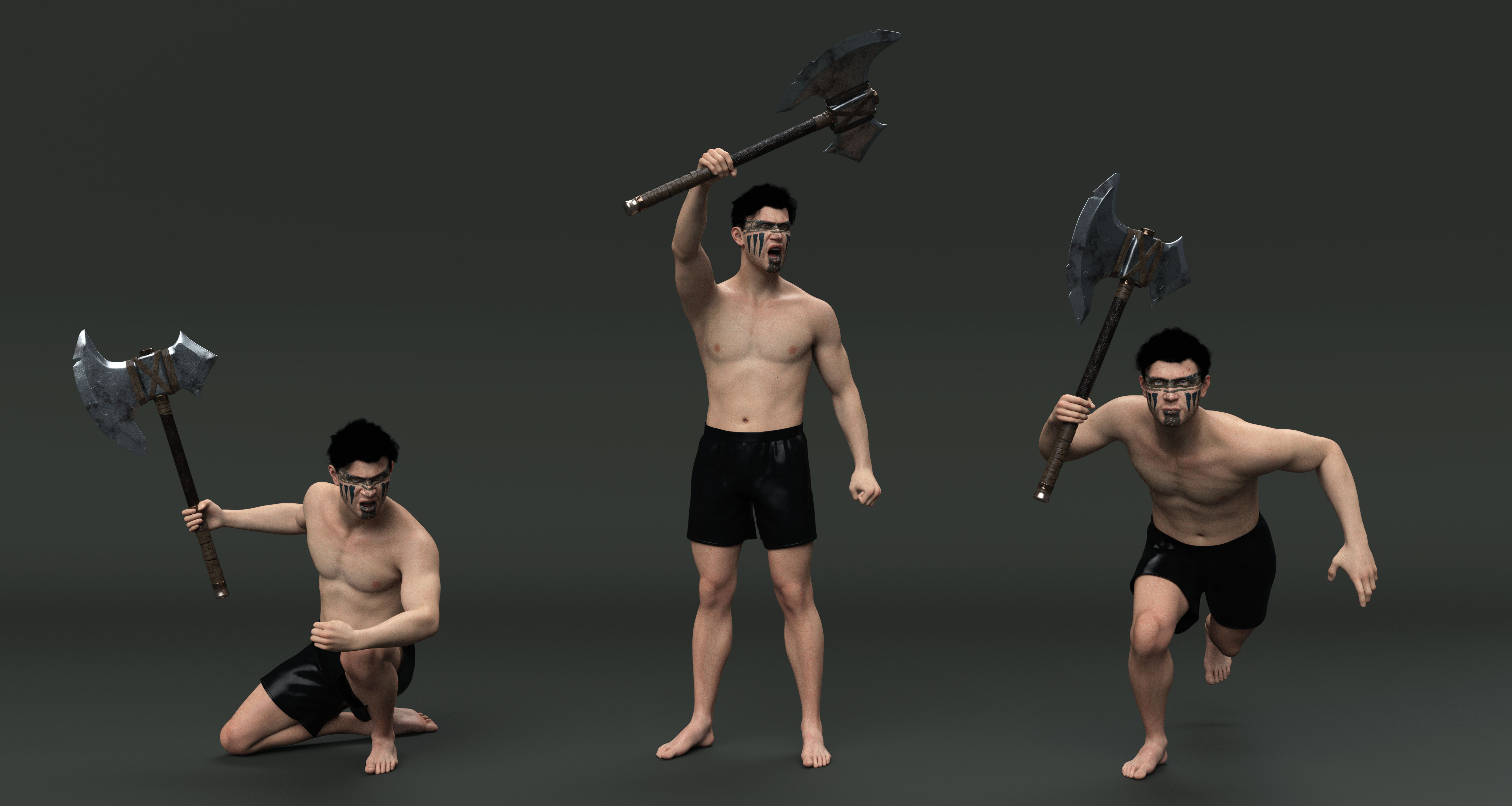Wild War Poses and Props For Genesis 9 and Genesis 8 Male