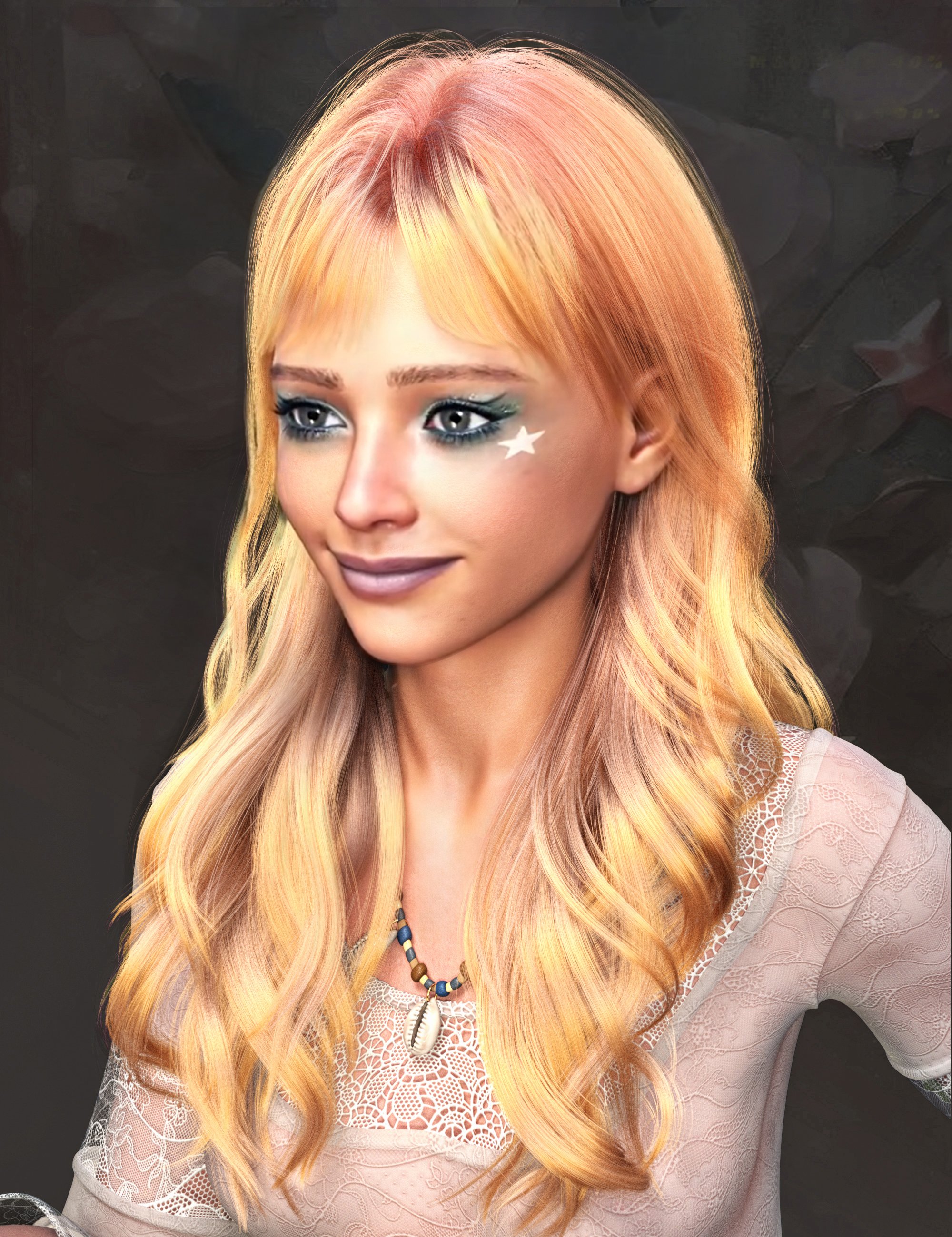 dForce Strand-Based FE Long Flowing Hair for Genesis 9 by: FeSoul, 3D Models by Daz 3D