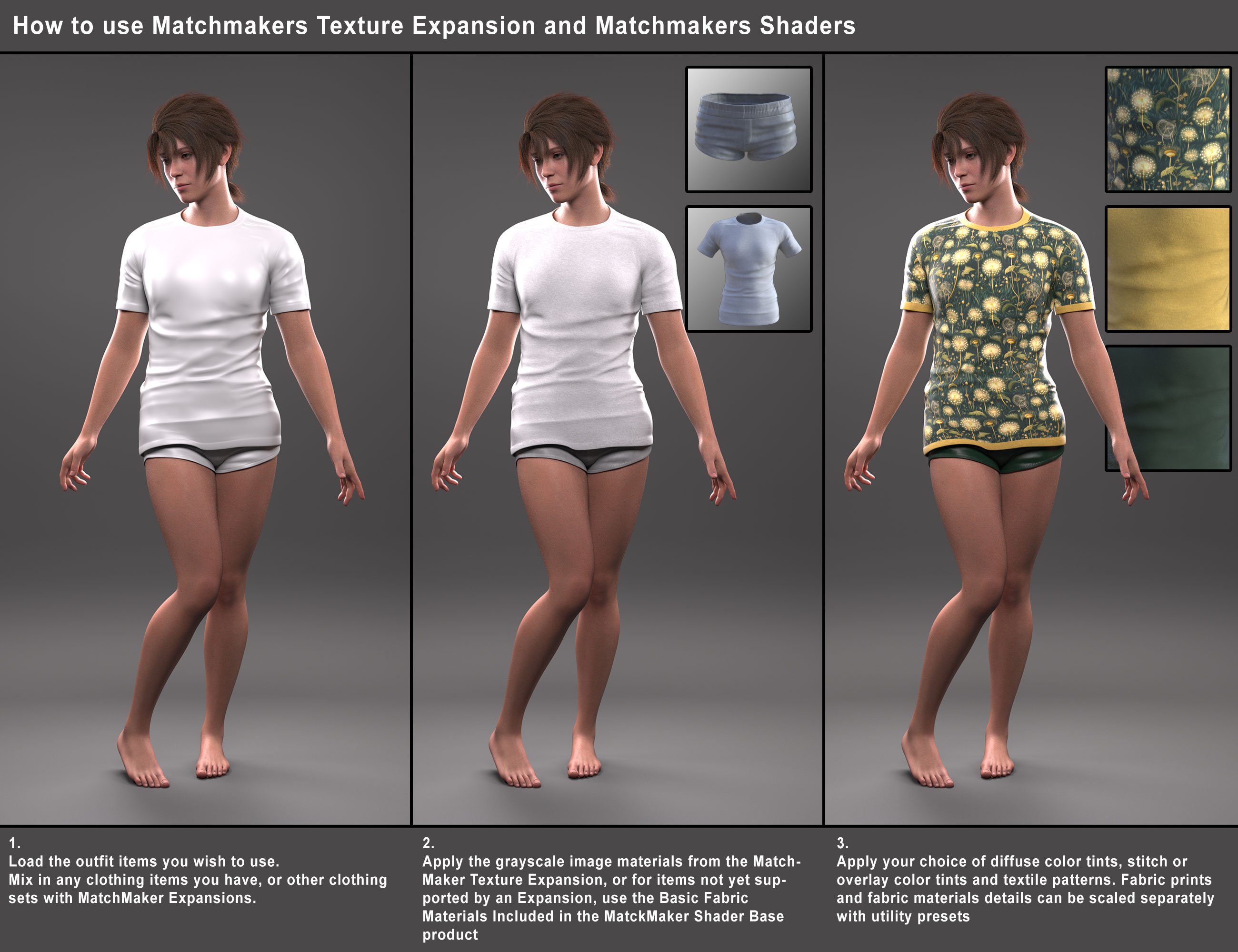 MatchMakers Genesis 9 Basicwear Texture Expansion