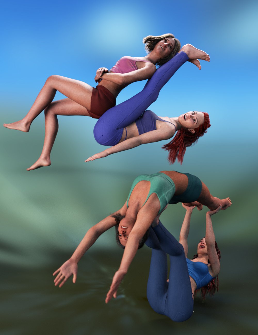 Funny Couple Poses for Genesis 9 by: dobit, 3D Models by Daz 3D