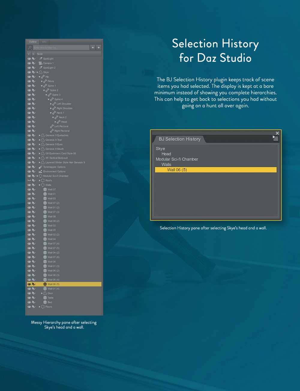 BJ Selection History Plugin by: bluejaunte, 3D Models by Daz 3D