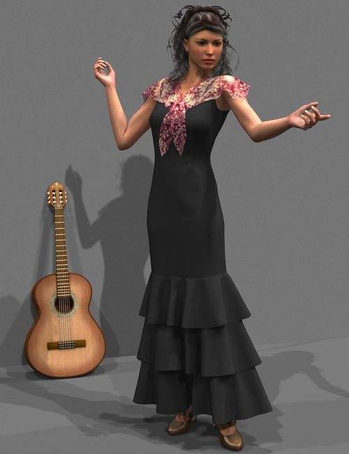 Flamenco Dress Flamenco Dress by: OptiTex, 3D Models by Daz 3D