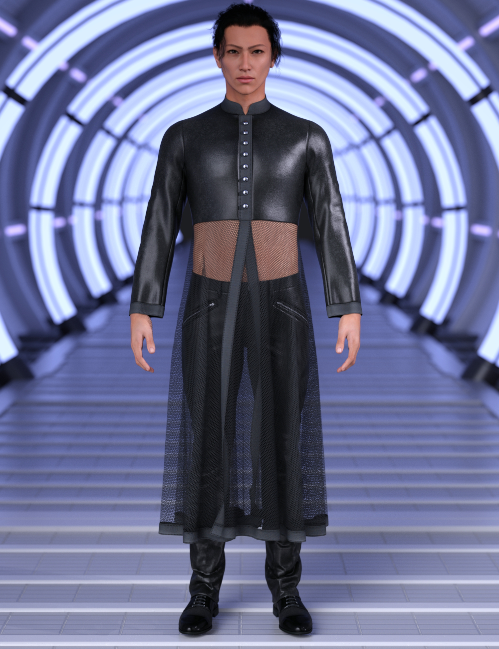 dForce LV Renegade Leather Outfit for Genesis 9 by: Leviathan, 3D Models by Daz 3D