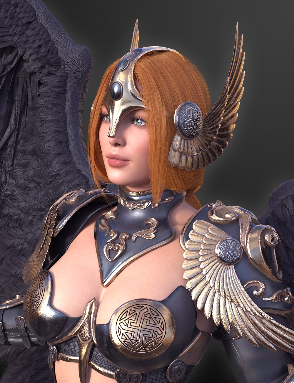 Scarlet Valkyrie Fantasy Hair for Genesis 8, 8.1 & 9 Females