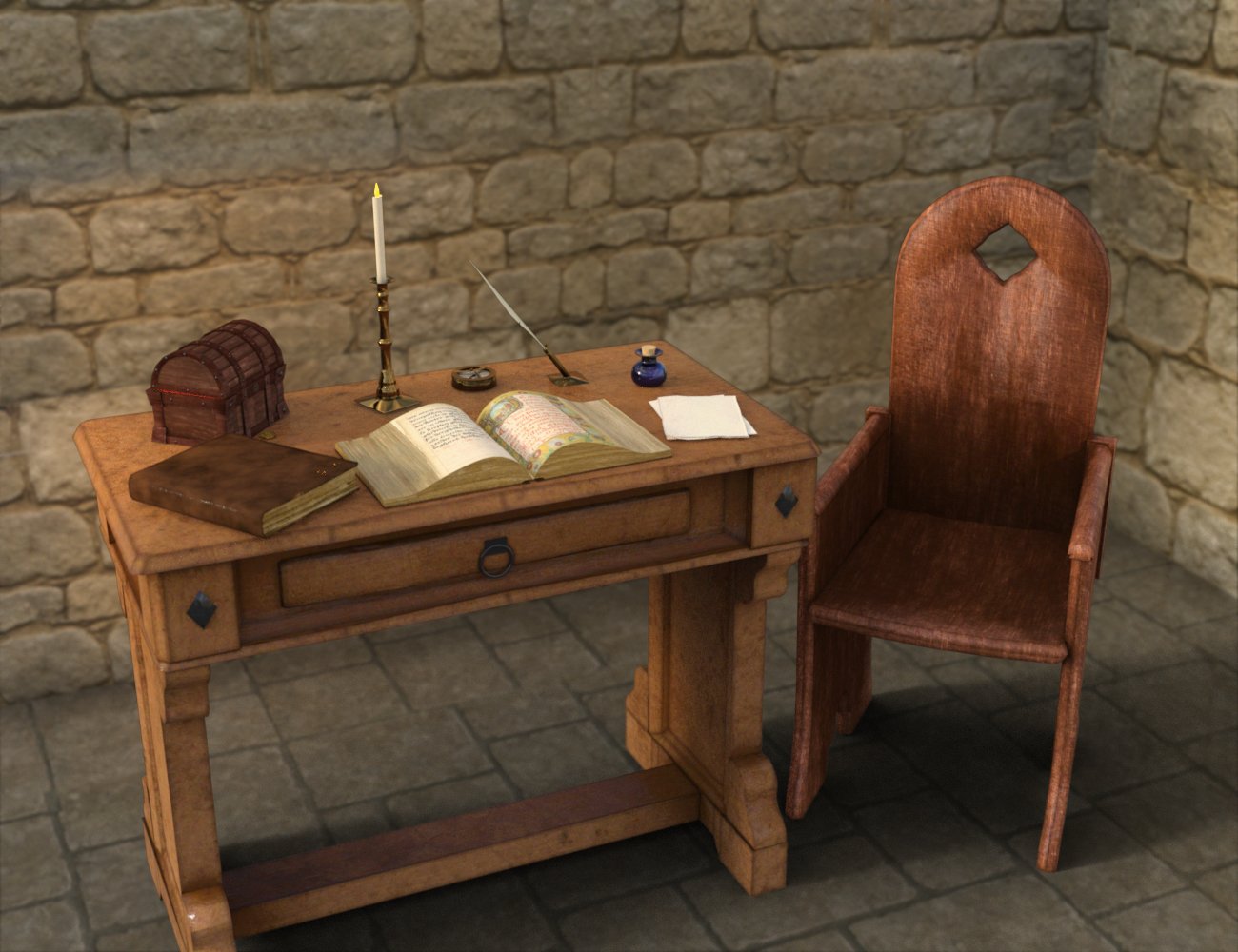 Medieval Scholar Workstation