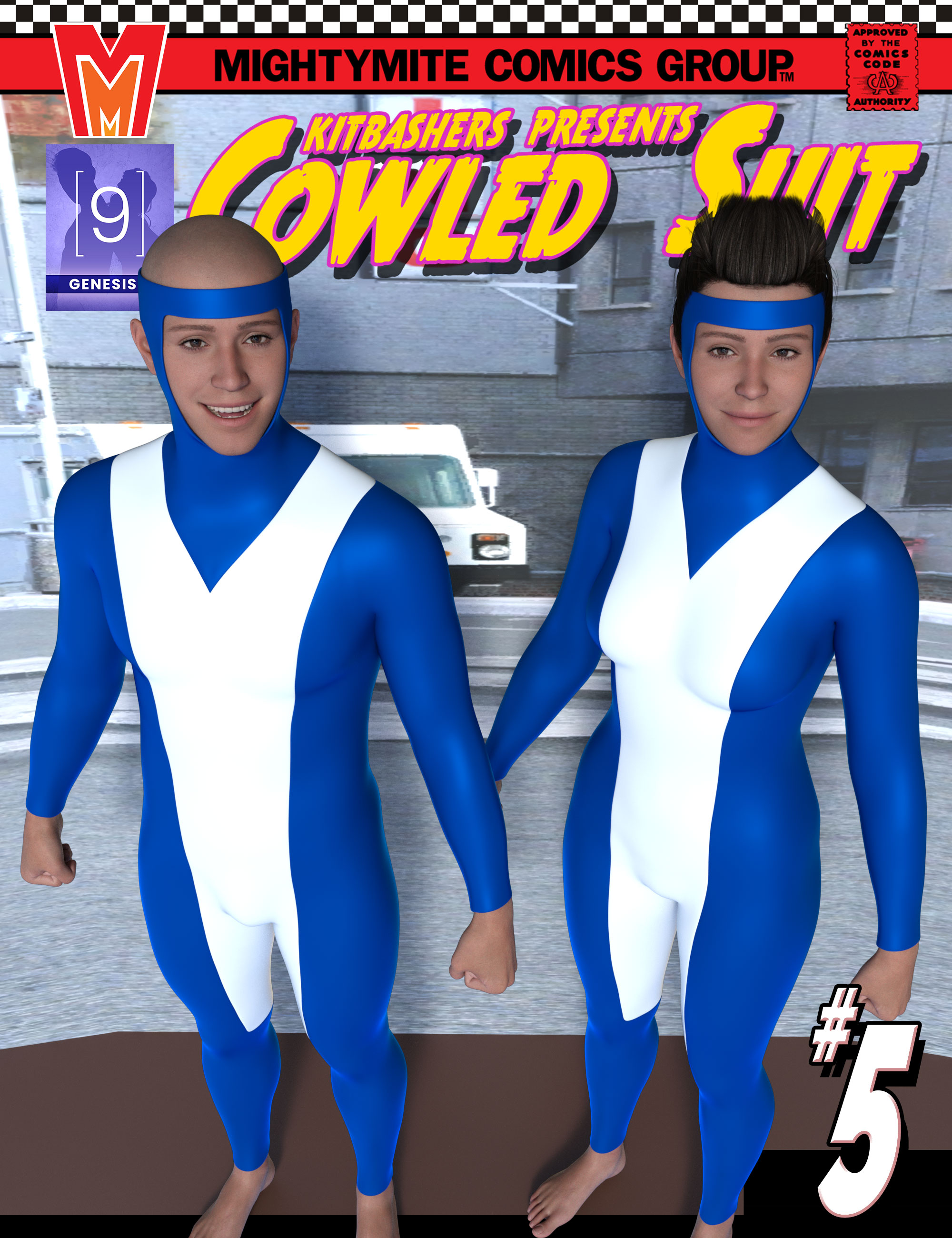 Cowled Suit 005 MMKBGenesis 9 by: MightyMite, 3D Models by Daz 3D