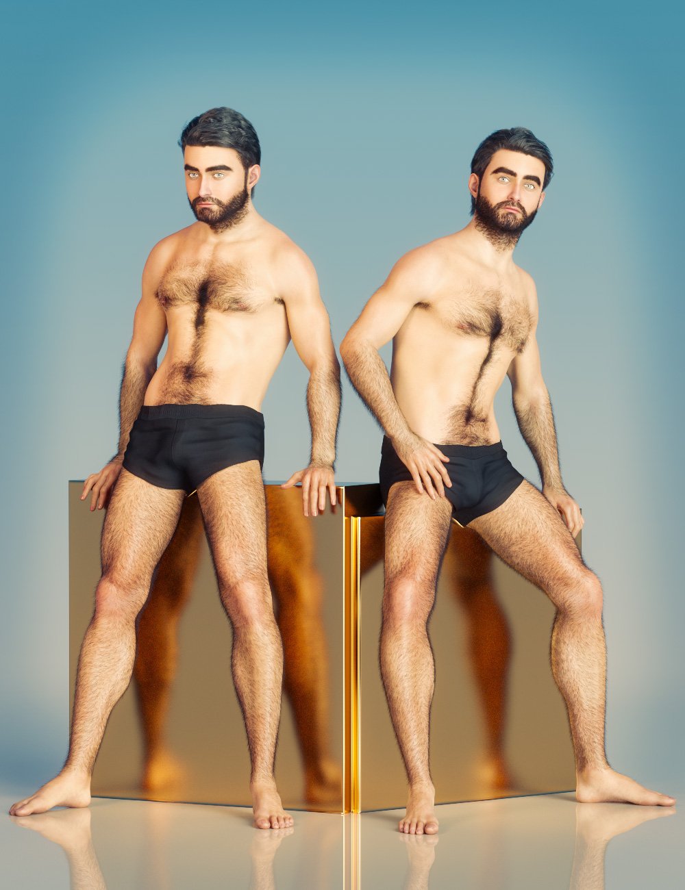 Jepe's Dramatic Sit 2 Poses for Genesis 9 and 8 Male