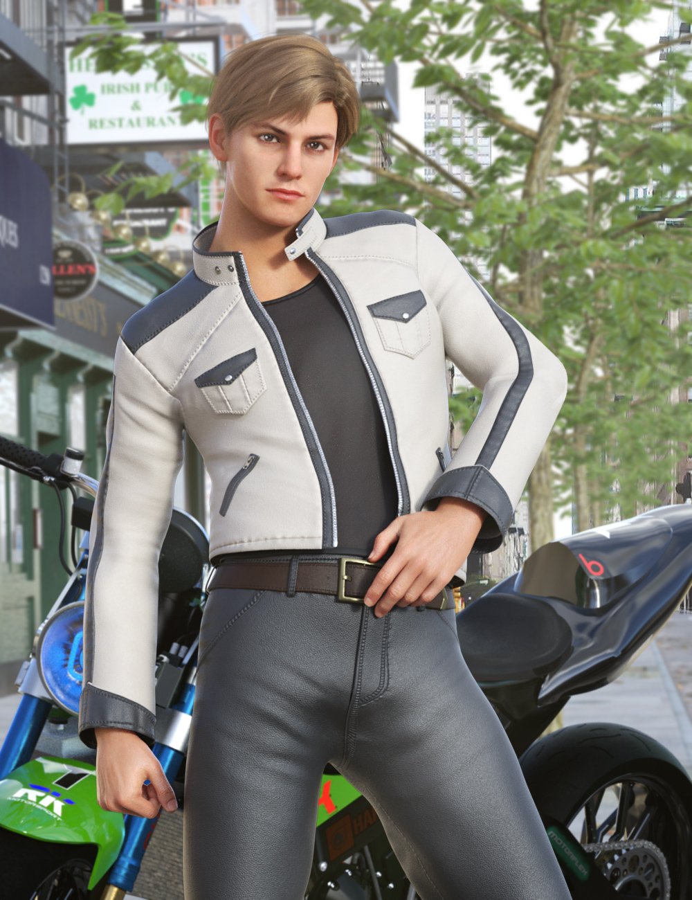 SVM's Rider Outfit for Genesis 9, 8.1, and 8 Male by: SilverMoon, 3D Models by Daz 3D