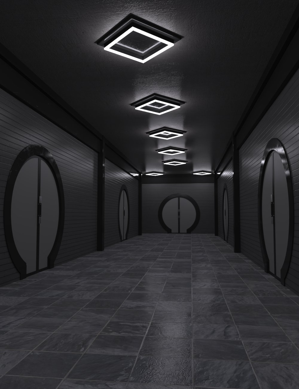 Dystopian Hallway Scene by: , 3D Models by Daz 3D