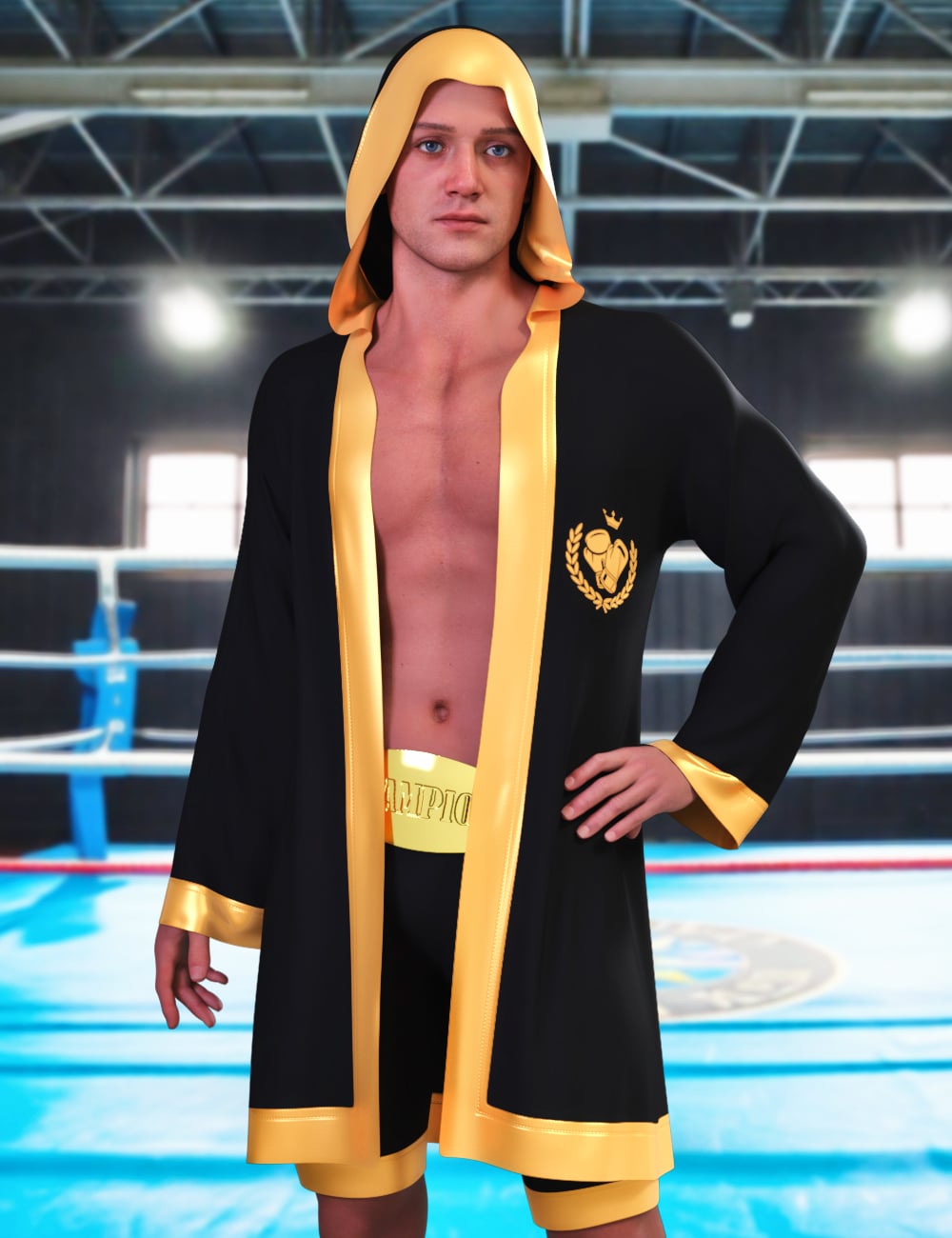 JMR dForce Boxing Outfit for Genesis 9 and 8 Male by: JaMaRe, 3D Models by Daz 3D