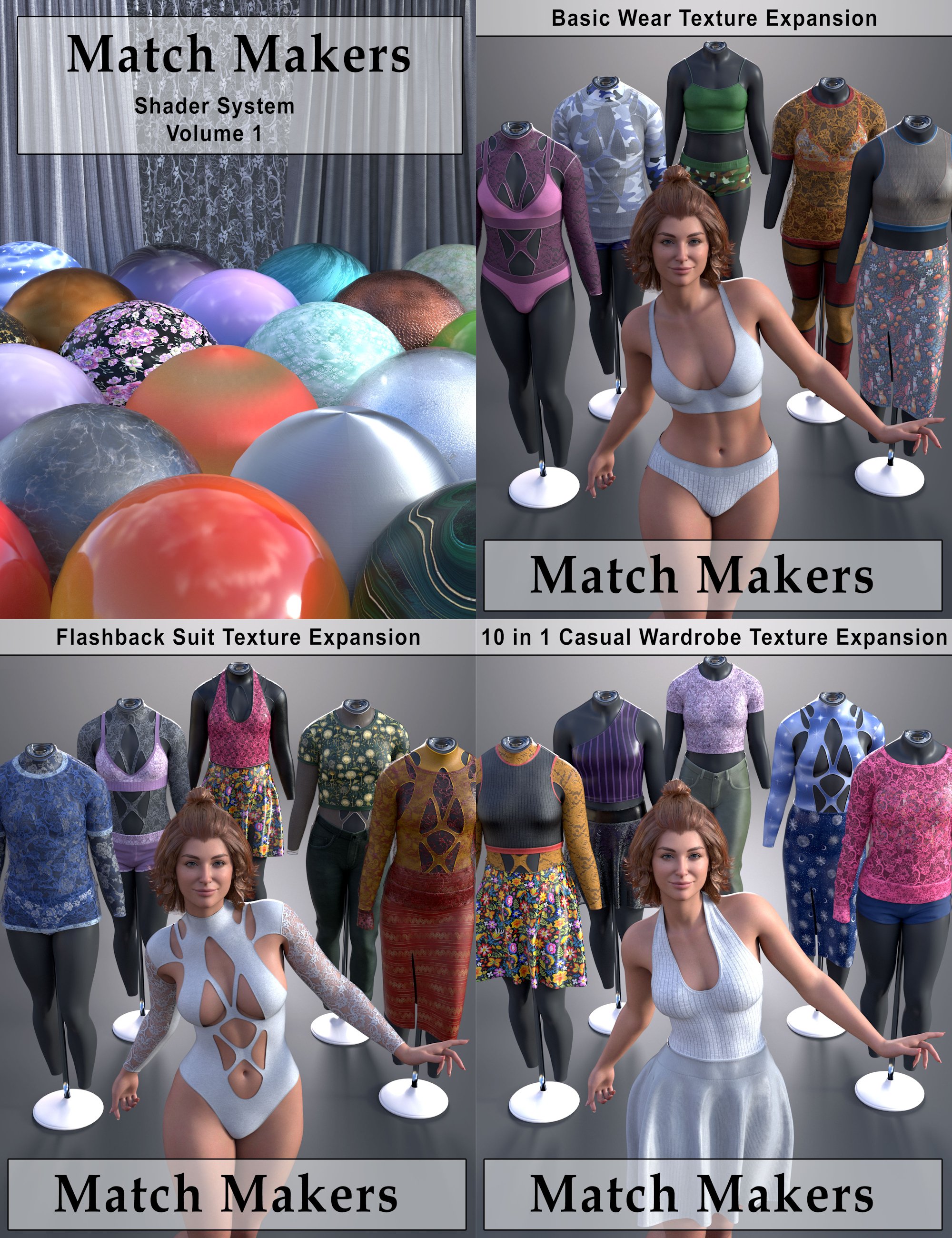 MatchMakers Shader System Bundle by: DestinysGardenLyrra Madril, 3D Models by Daz 3D
