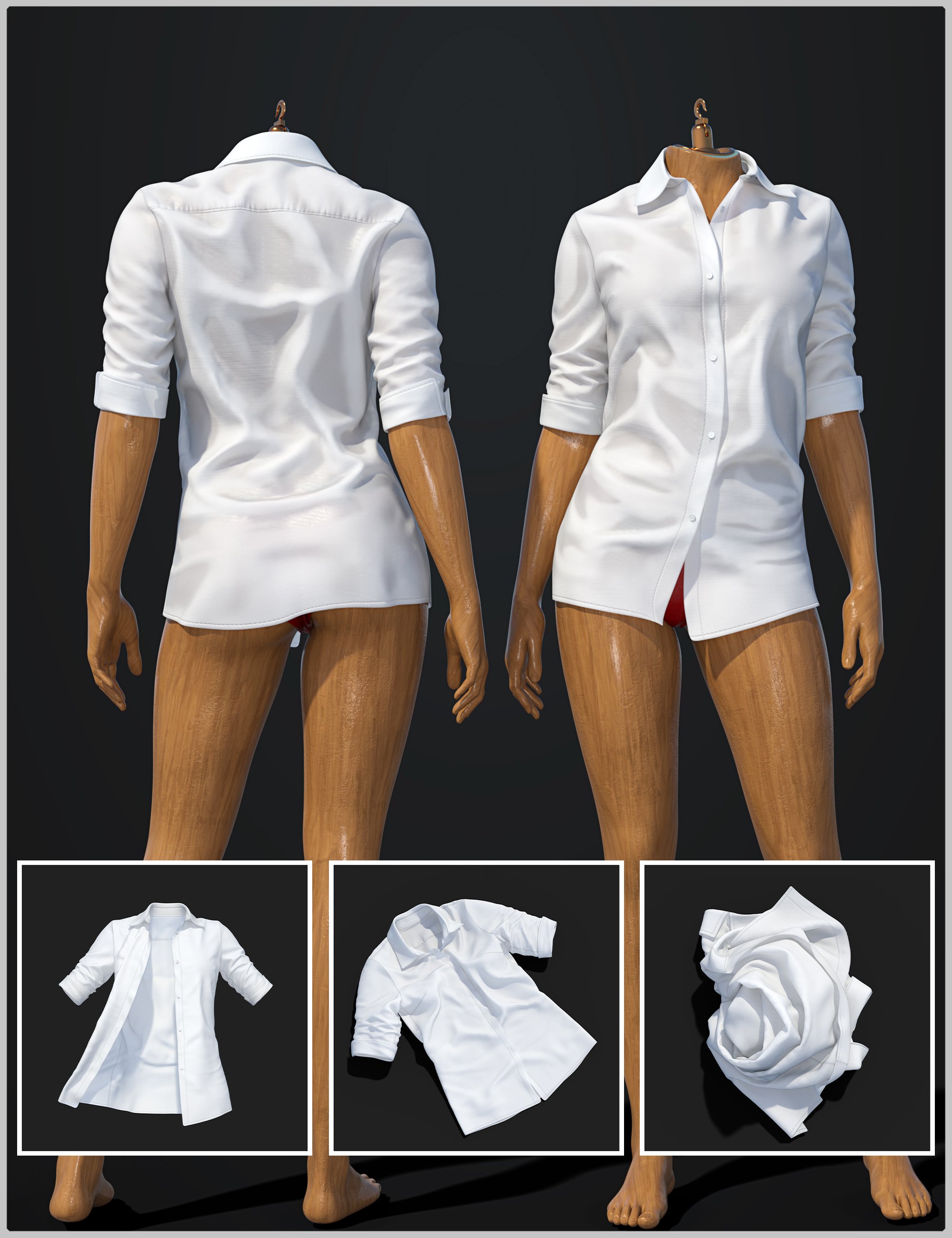 dForce SU Loose Shirt for Genesis 9 by: Sue Yee, 3D Models by Daz 3D