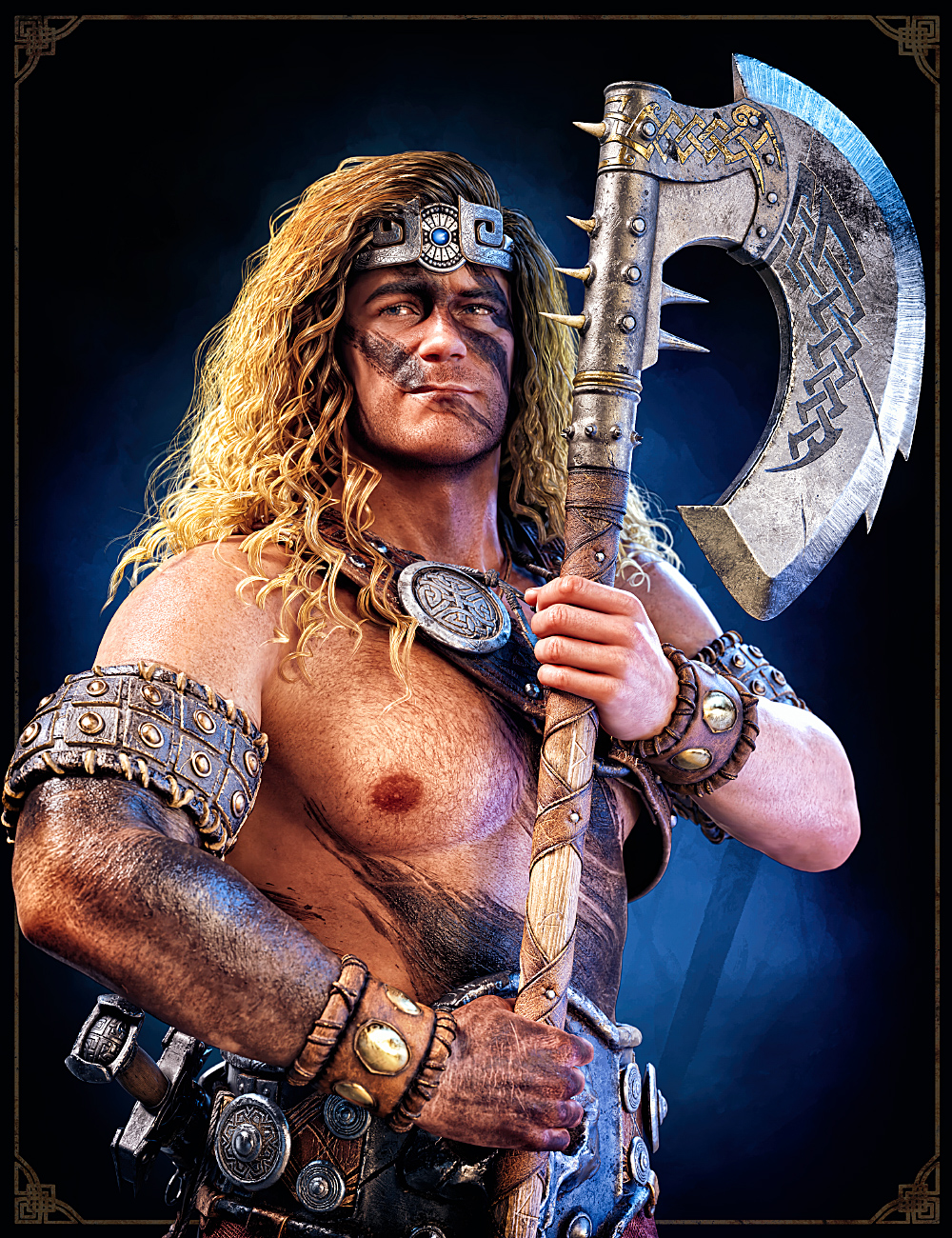 STF Grimfang Axe for Genesis 9, Genesis 8 Female and Male by: StrangefateRoguey, 3D Models by Daz 3D