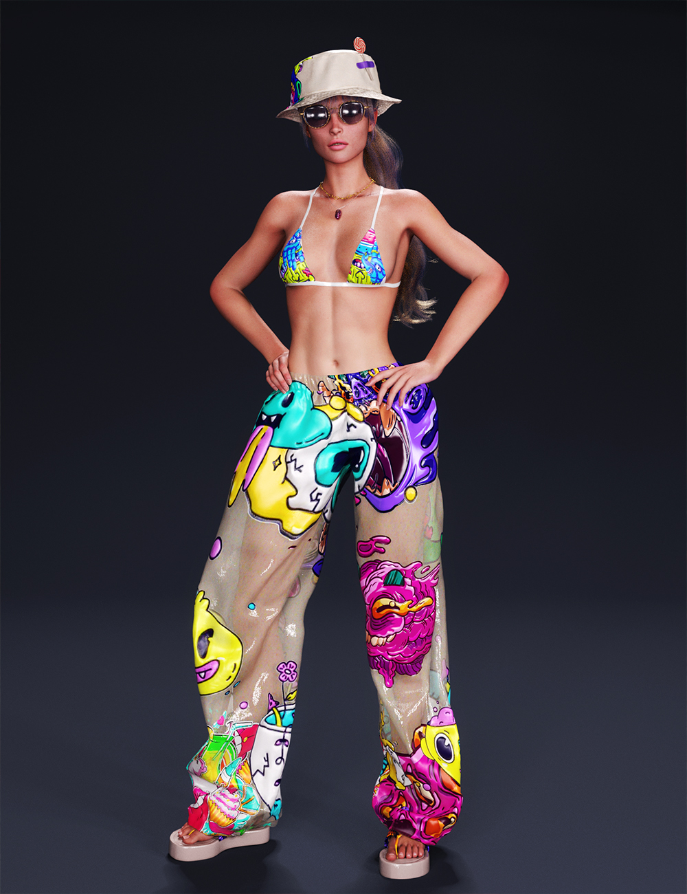 dForce Graffa Outfit for Genesis 9 by: Chrryt, 3D Models by Daz 3D