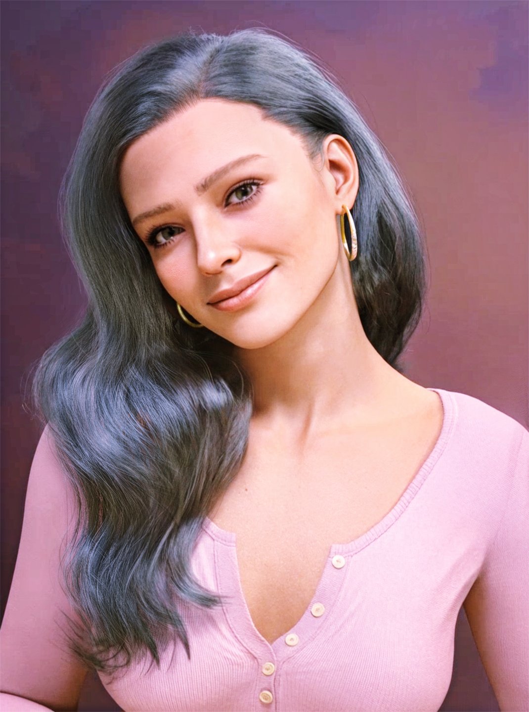 dForce Strand-Based FE Side Swept Curly Hair for Genesis 9