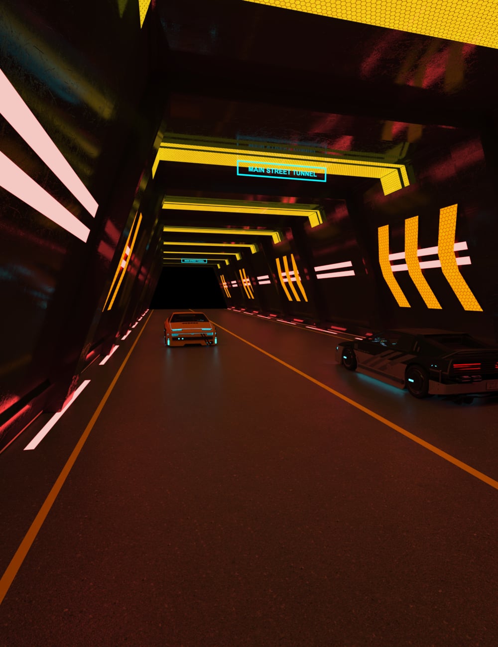 Cyber Road Tunnel by: , 3D Models by Daz 3D