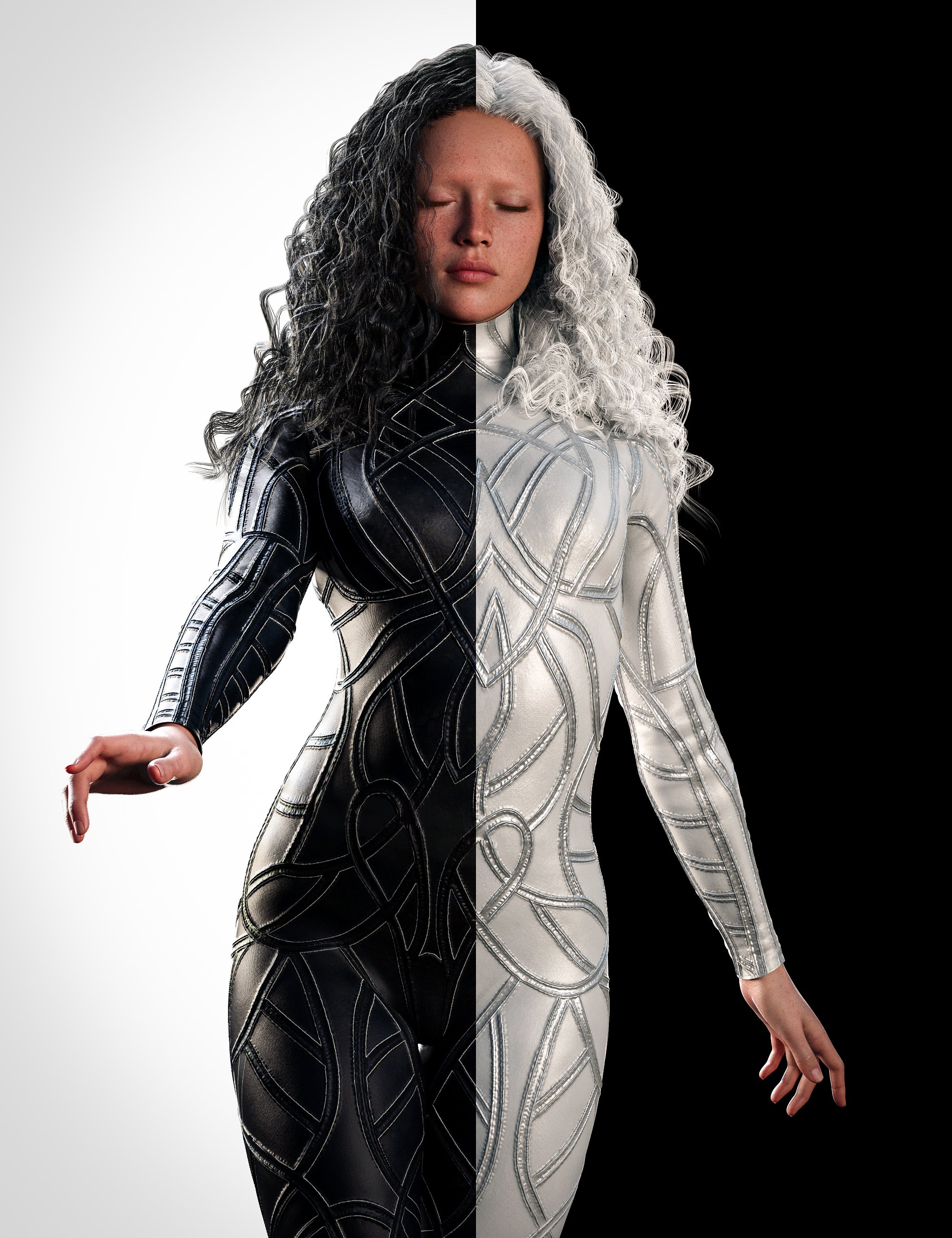 Psikodelia Bodysuit HD Outfit for Genesis 9 by: Luthbellina, 3D Models by Daz 3D