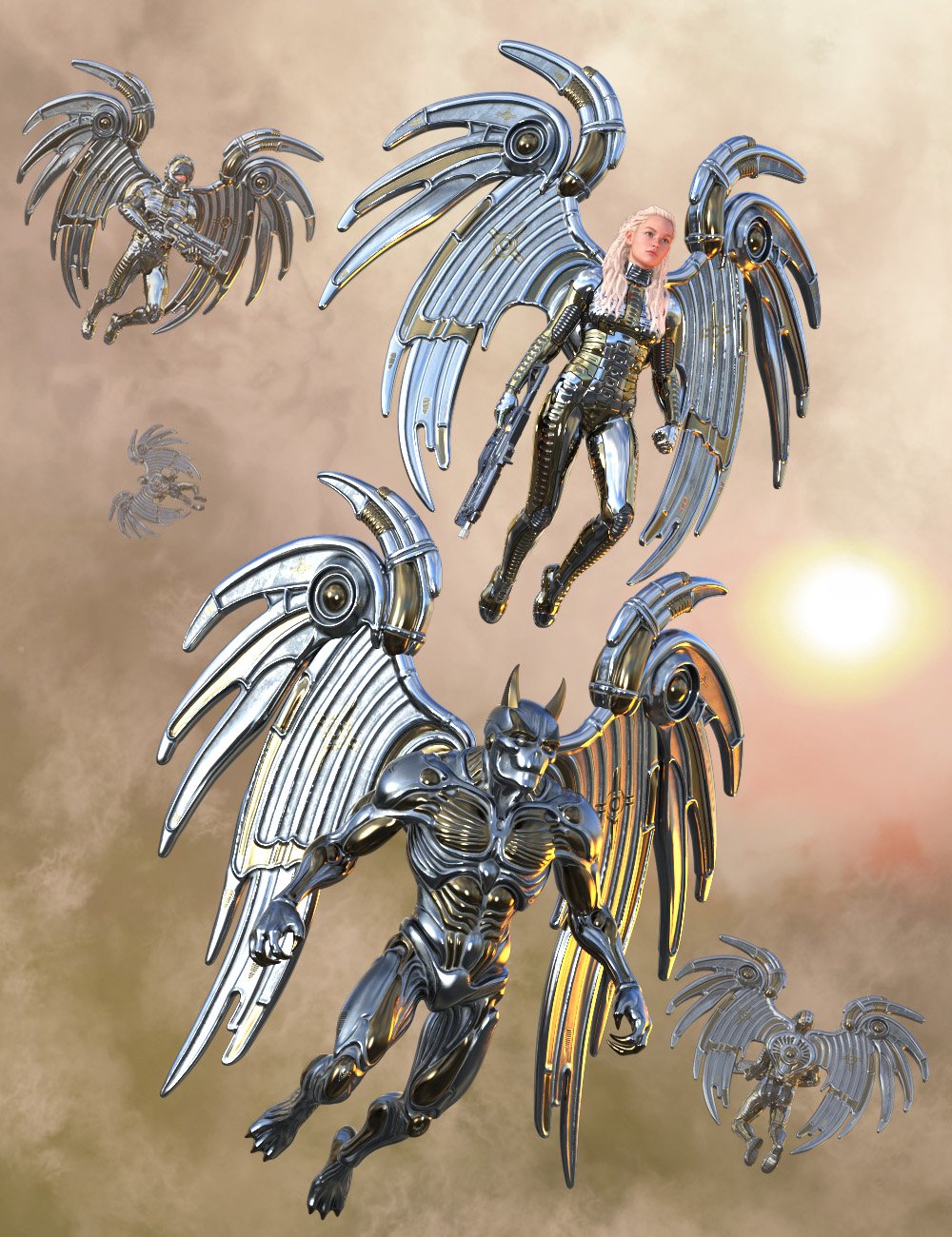 BioMech Demon Wings for Genesis 9 Genesis 8 and Genesis 3 BioMech Demon Wings for Genesis 9 Genesis 8 and Genesis 3 by: midnight_stories, 3D Models by Daz 3D