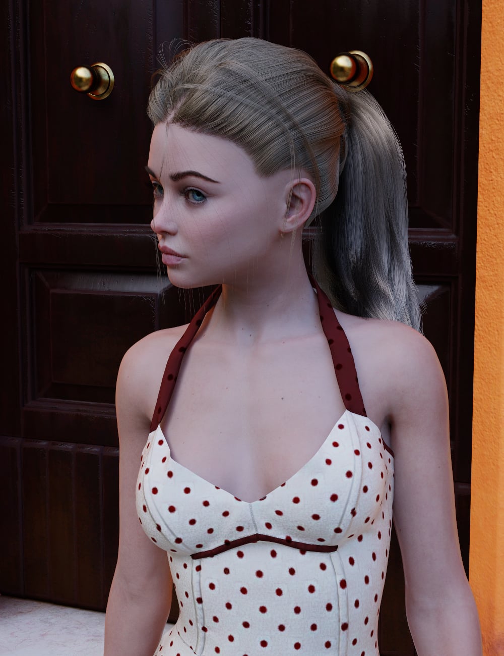 MGAB dForce Short Ponytail by: MarcosGAB, 3D Models by Daz 3D