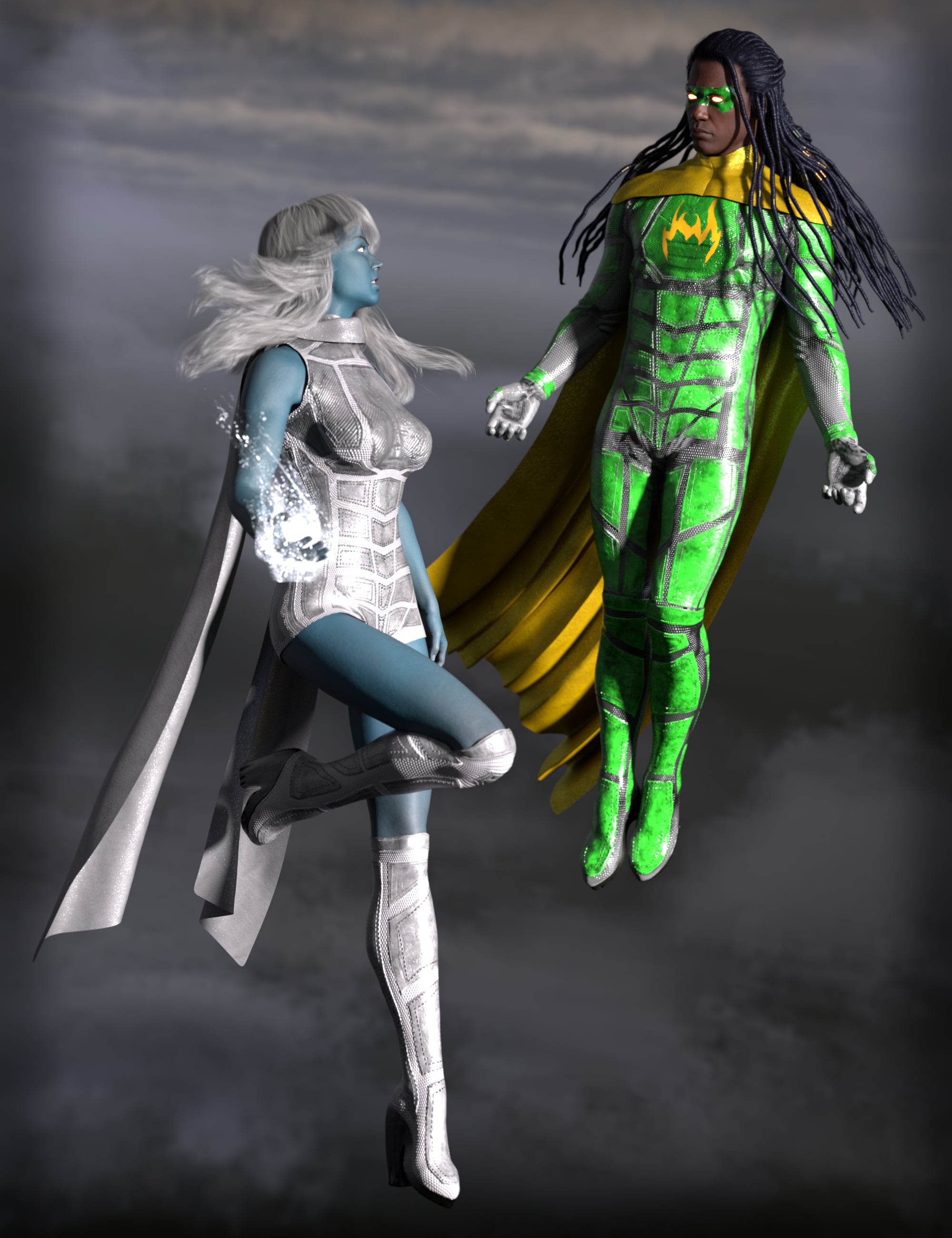 SY dForce Capes and Cloaks II Genesis 9 by: Sickleyield, 3D Models by Daz 3D