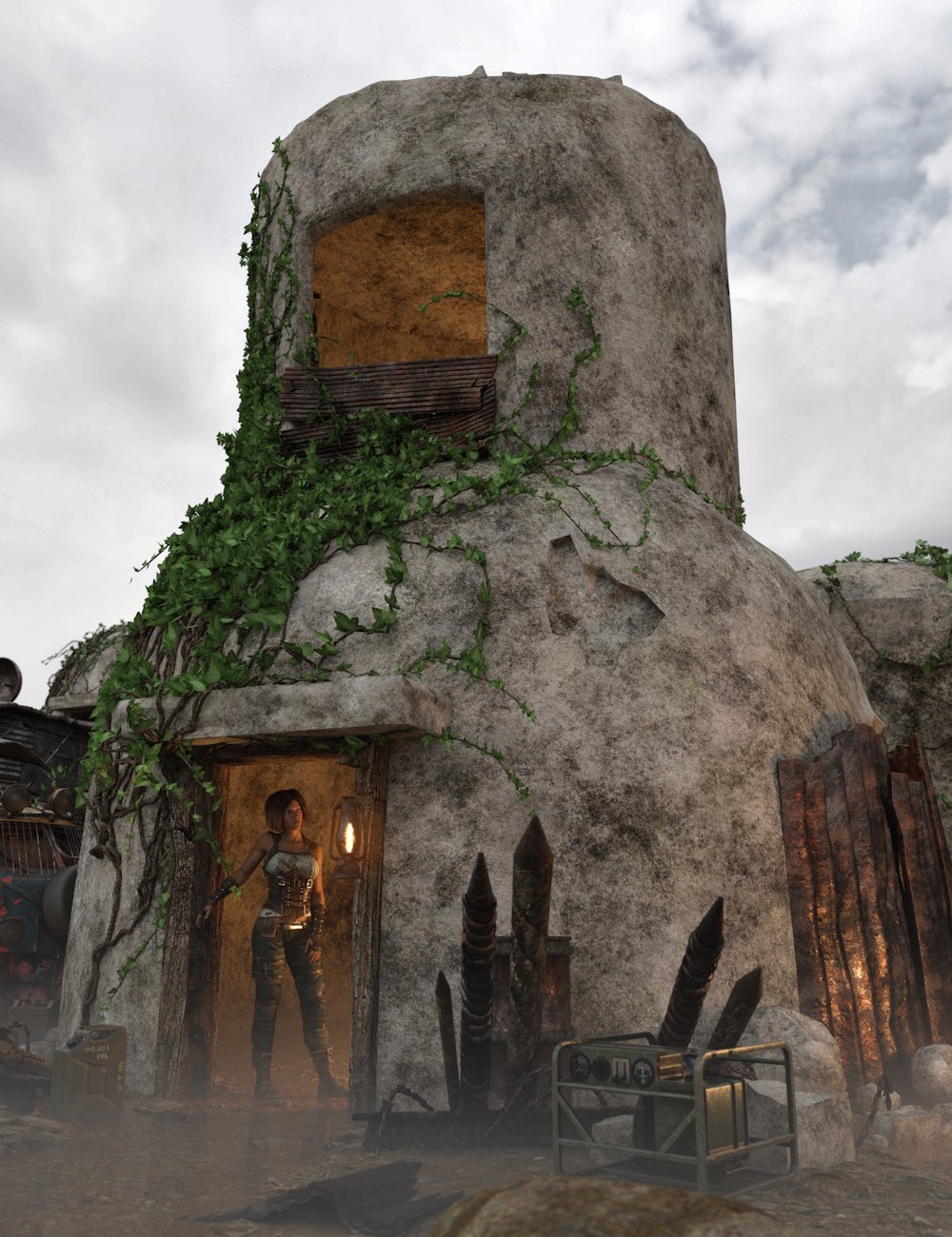 Post Apocalyptic Bunkers 2 by: Enterables, 3D Models by Daz 3D
