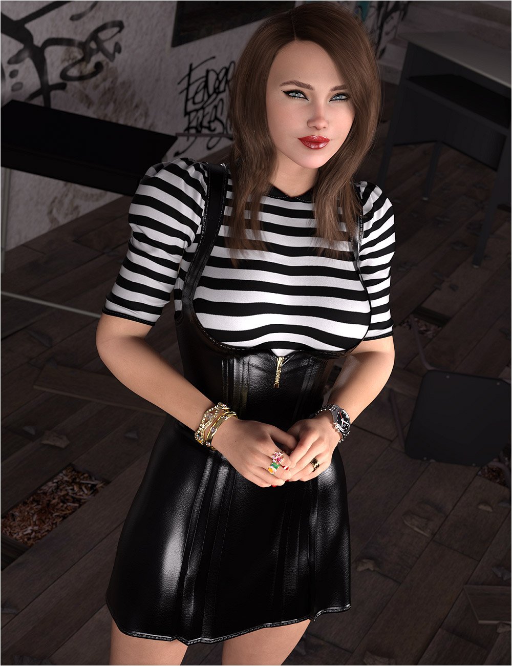 Fashionable Textures for dForce Elite Emo Outfit