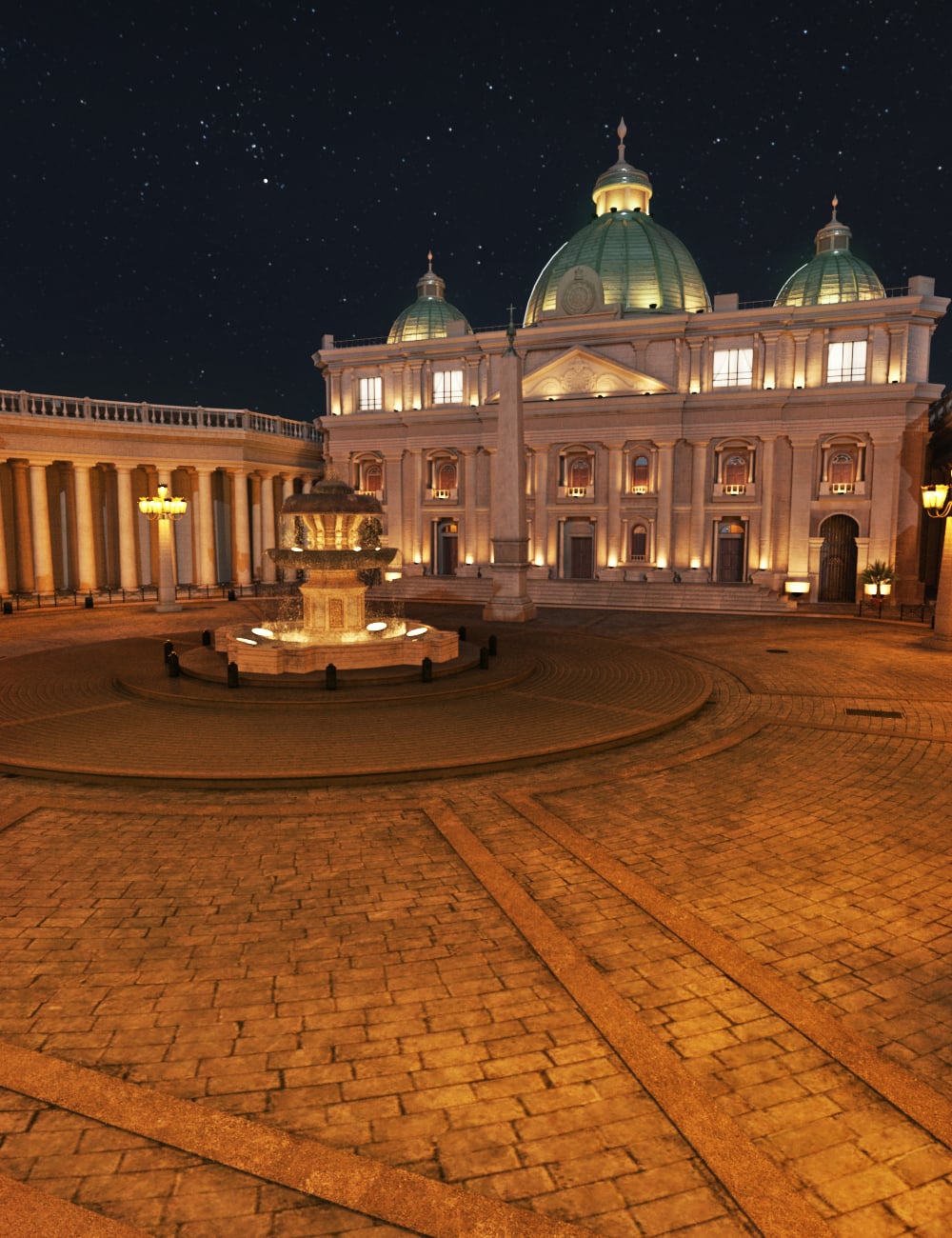 XI Roman Square by: Xivon, 3D Models by Daz 3D