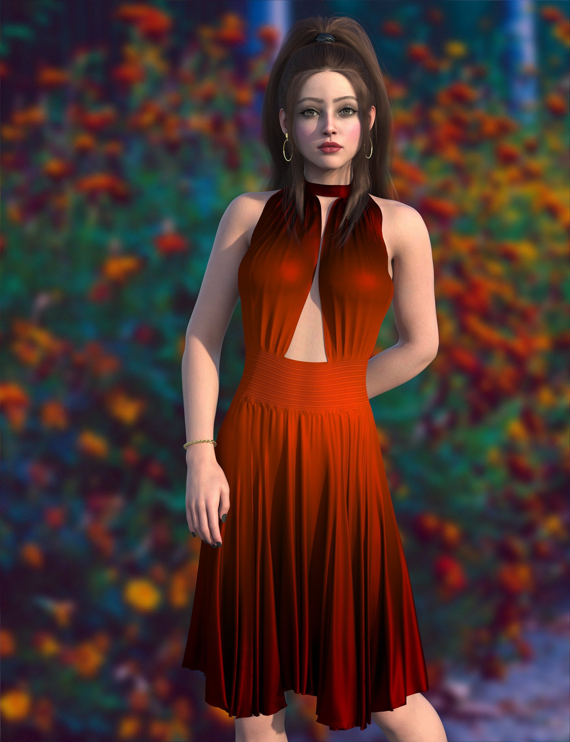 MbM dForce Adoration Dress for Genesis 9 by: Heatherlly, 3D Models by Daz 3D