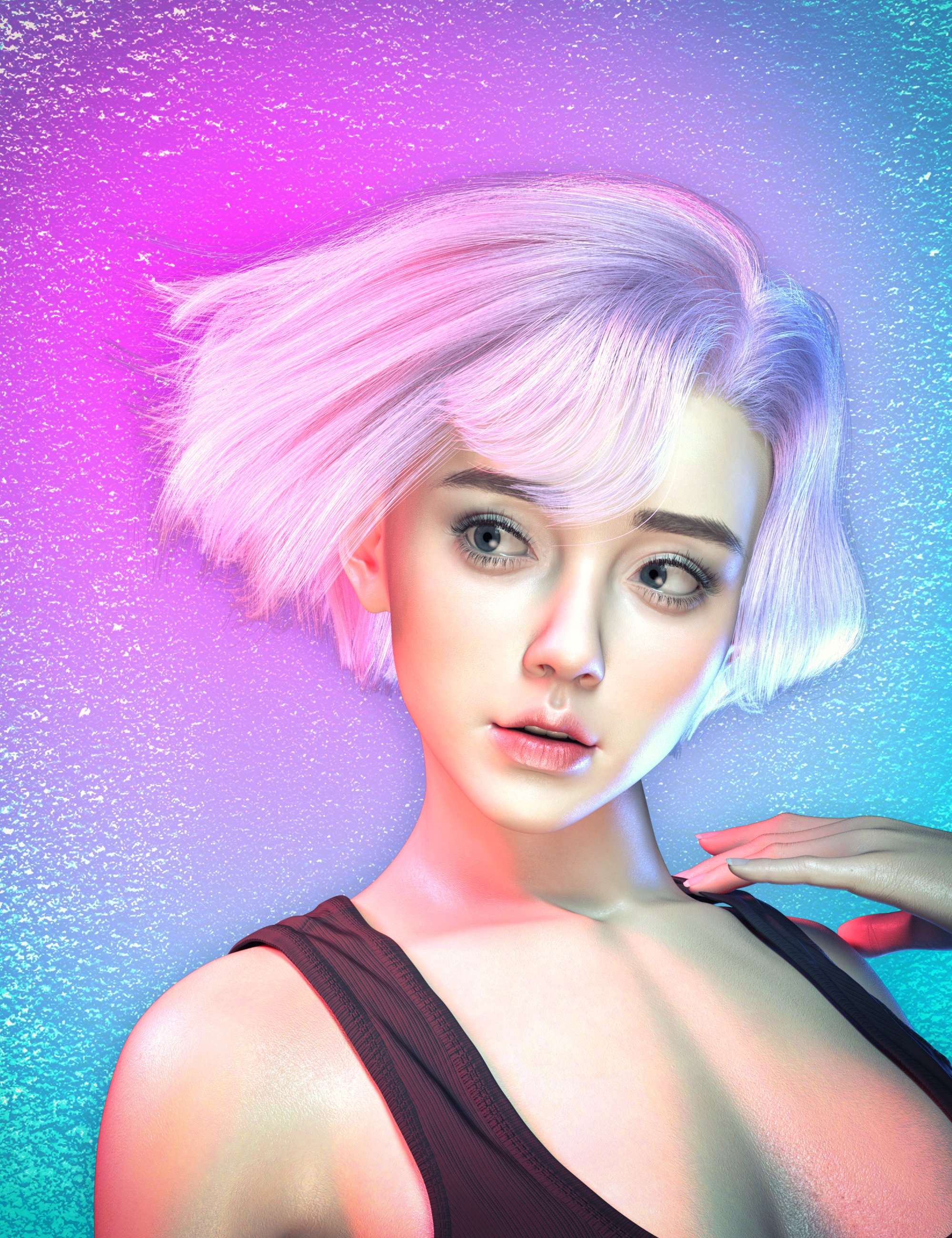 dForce Strand-Based FE Retro Bob Hair for Genesis 9