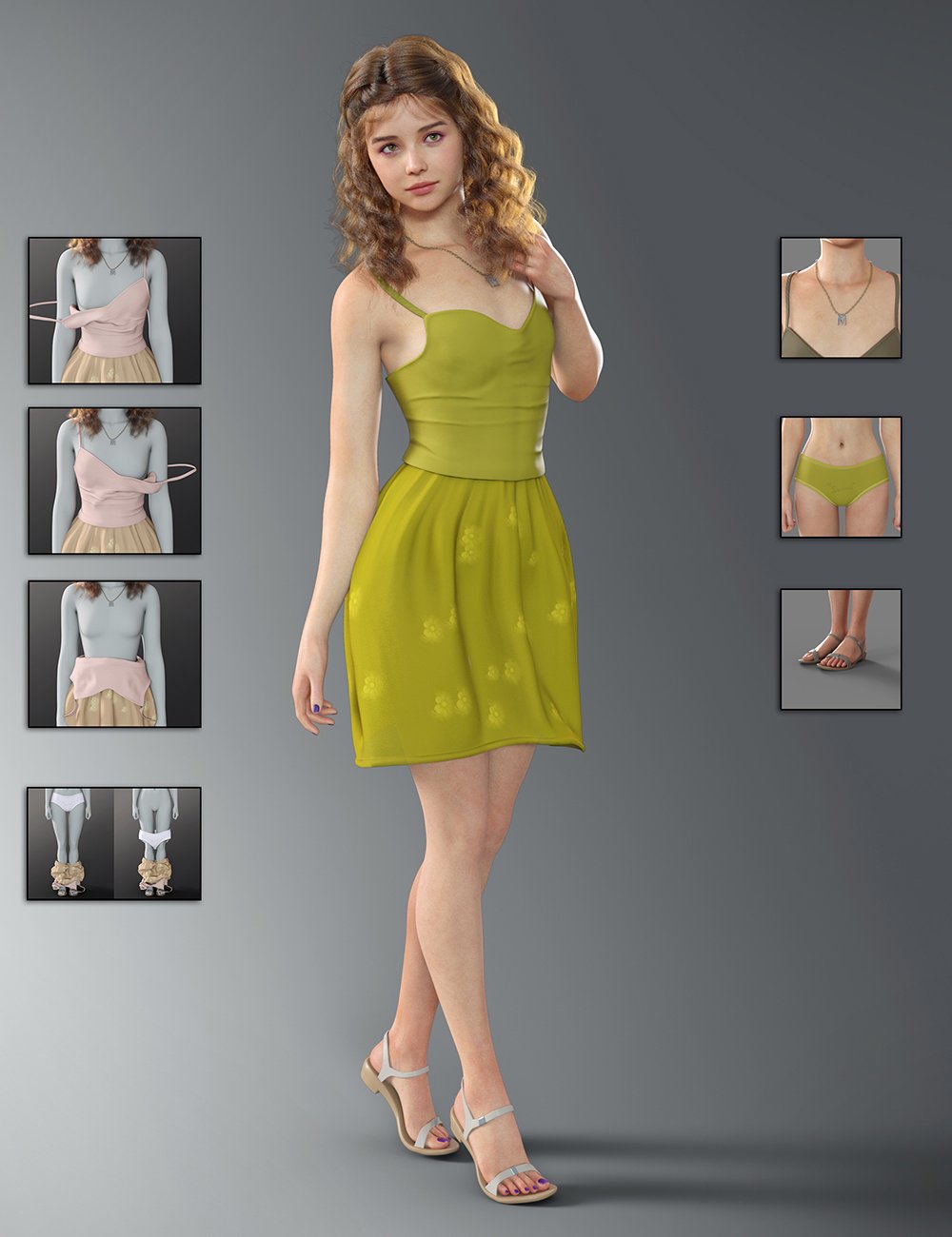 dForce Hanging Shirt for Genesis 9 Feminine by: Magic Brush, 3D Models by Daz 3D