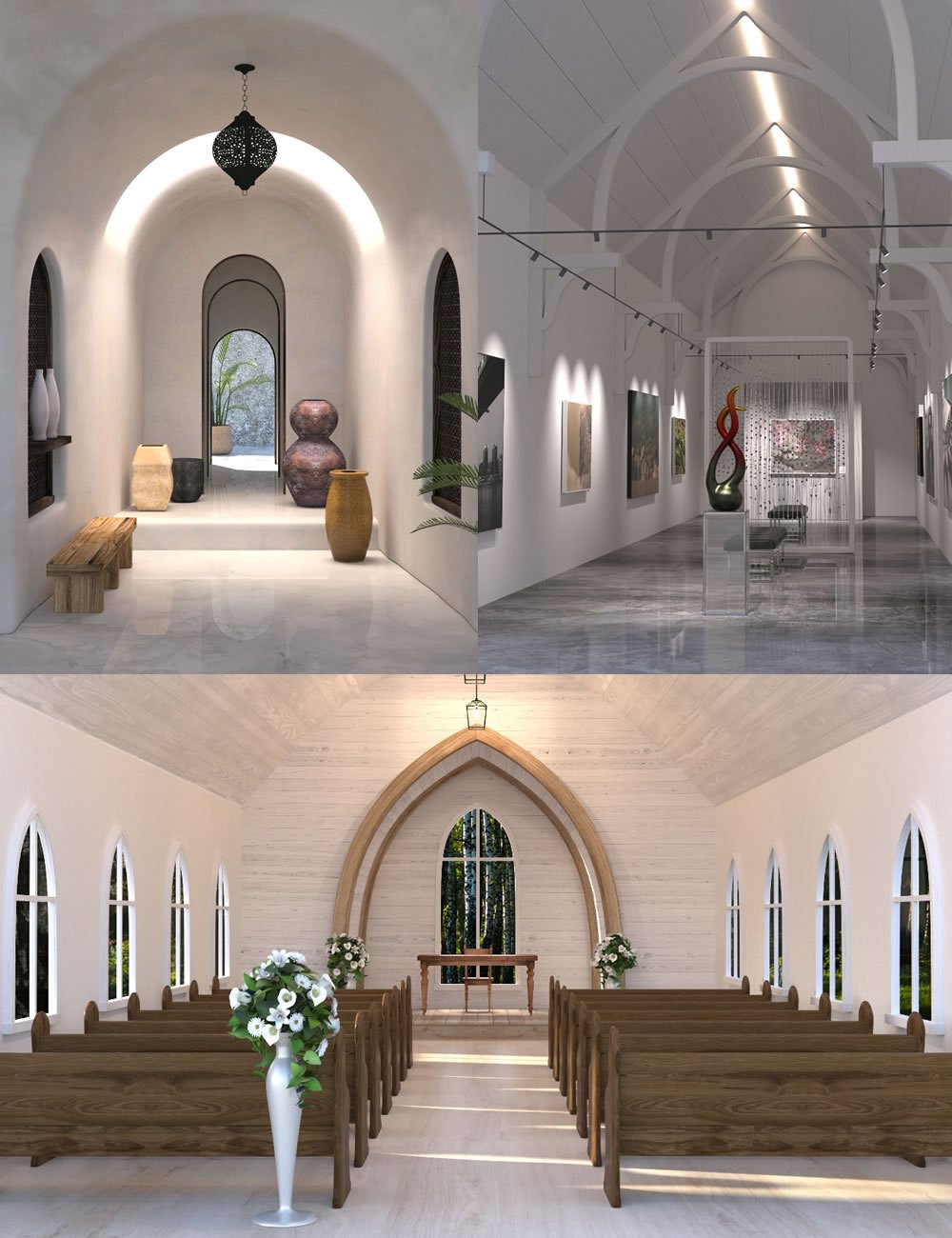 White Arches Bundle by: SilvaAnt3d, 3D Models by Daz 3D