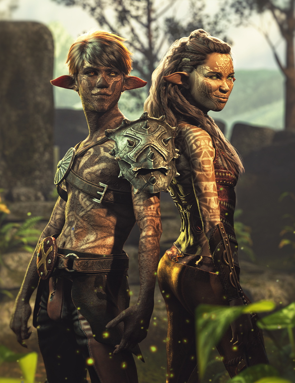 NDFP Woods Druids for Genesis 9 by: FenixPhoenixNathy Design, 3D Models by Daz 3D