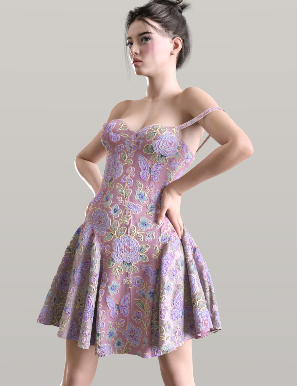 dForce TN Corset Skater Dress for Genesis 9, 8, and 8.1 Female by: Tauna, 3D Models by Daz 3D
