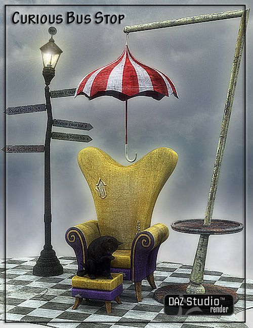 A Curious Bus Stop by: LaurieS, 3D Models by Daz 3D