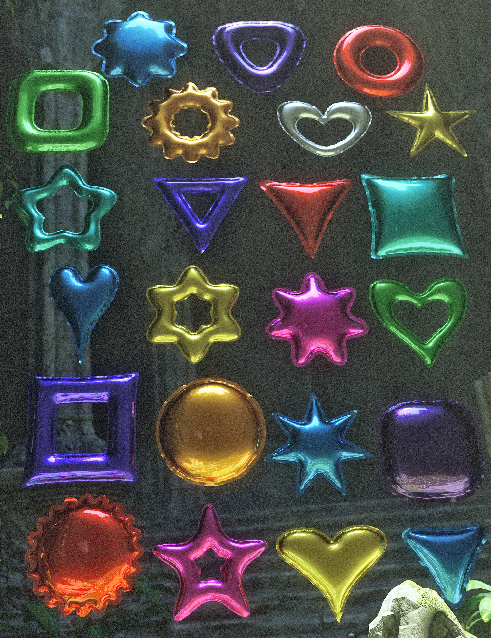 MMX Mylar Balloon Shapes 01 by: Mattymanx, 3D Models by Daz 3D