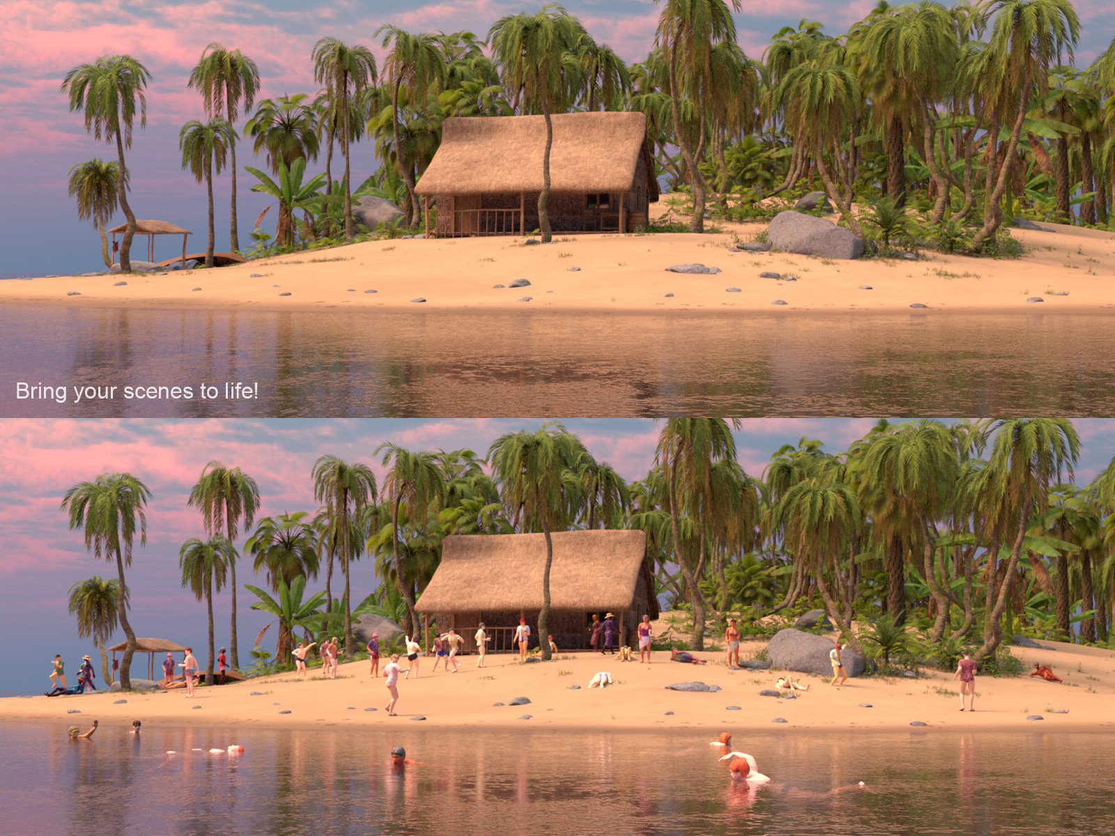 LowPoly Crowd Creator Expansion: Beach Life