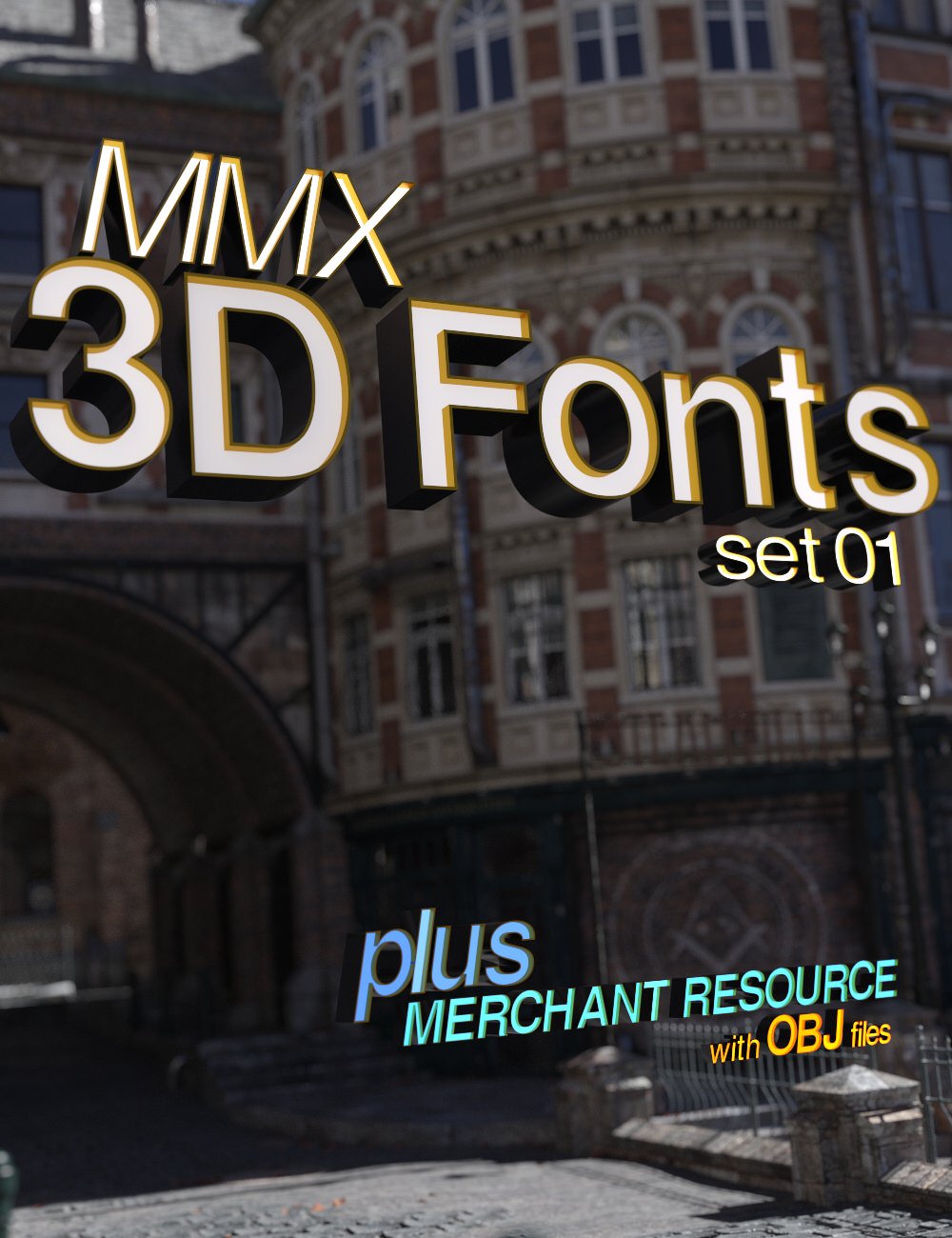 MMX 3D Fonts 01 - Merchant Resource by: Mattymanx, 3D Models by Daz 3D