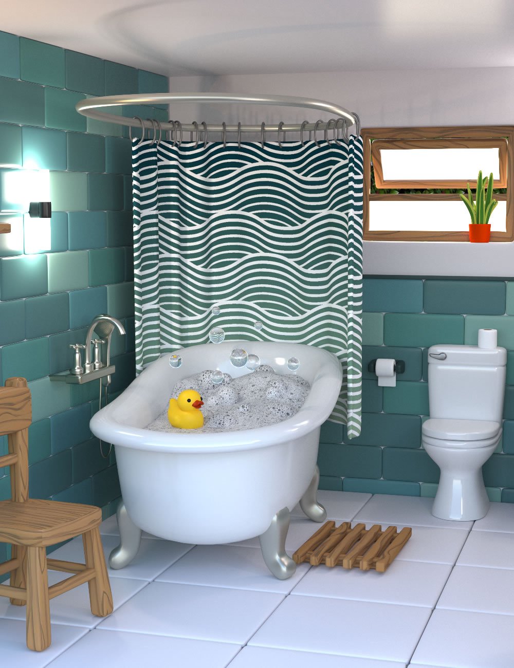 Bubbly Bathroom by: SilvaAnt3d, 3D Models by Daz 3D