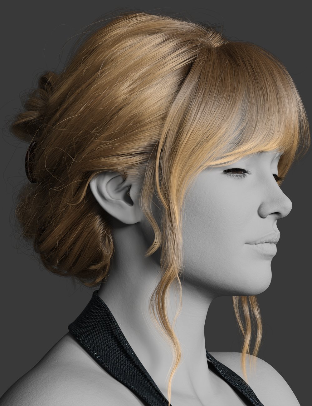 dForce Bookworm Hair for Genesis 9 by: chevybabe25, 3D Models by Daz 3D