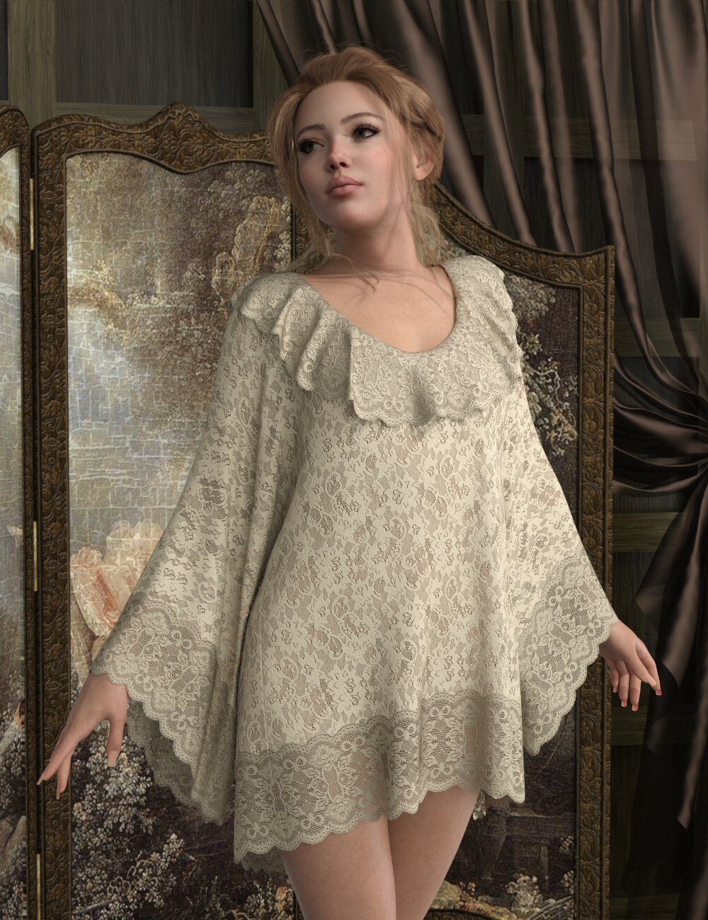 dForce Amour Shirt for Genesis 9 by: Lully, 3D Models by Daz 3D