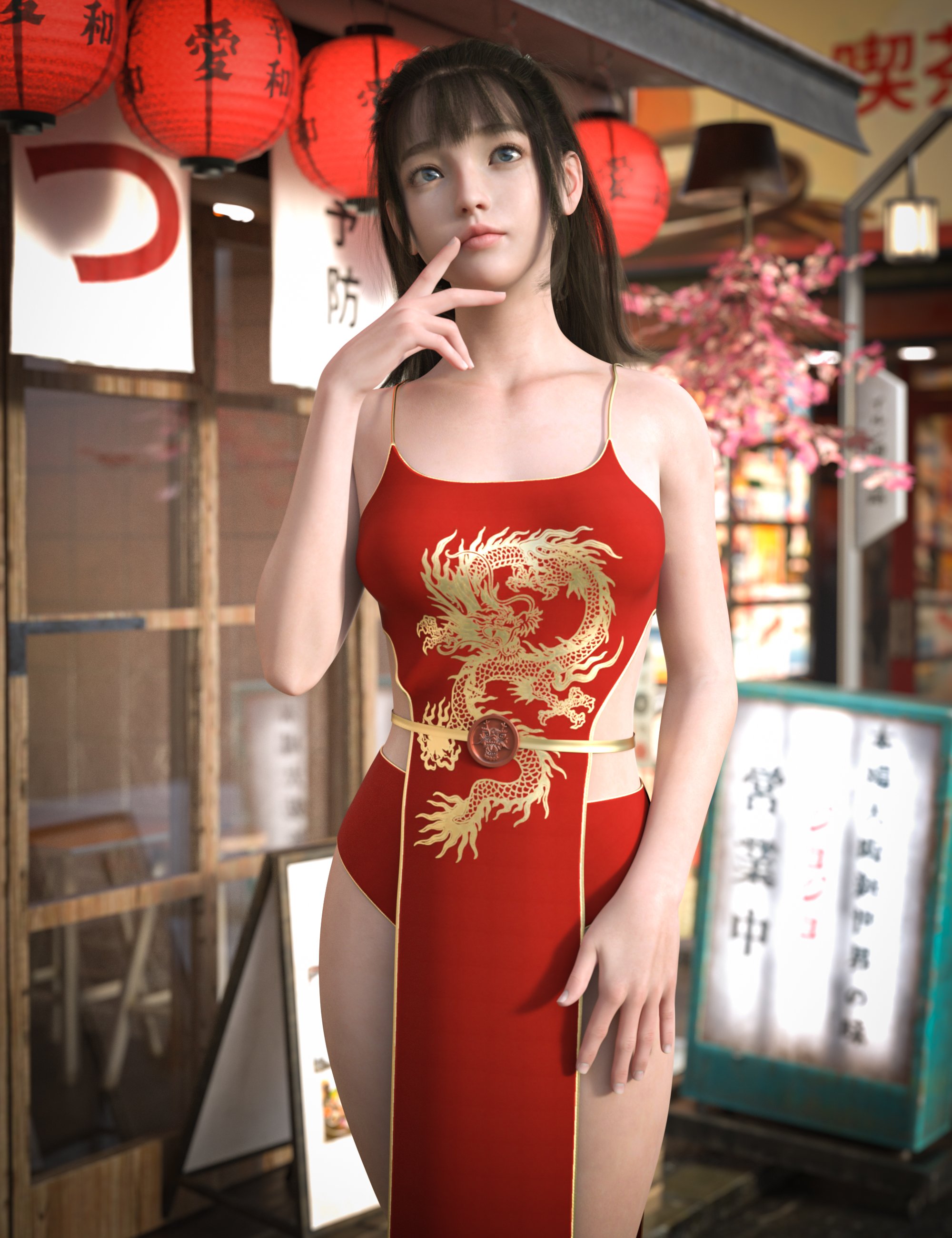 AH dForce Silken Petal Outfit For Genesis 9, 8 and 8.1 Female