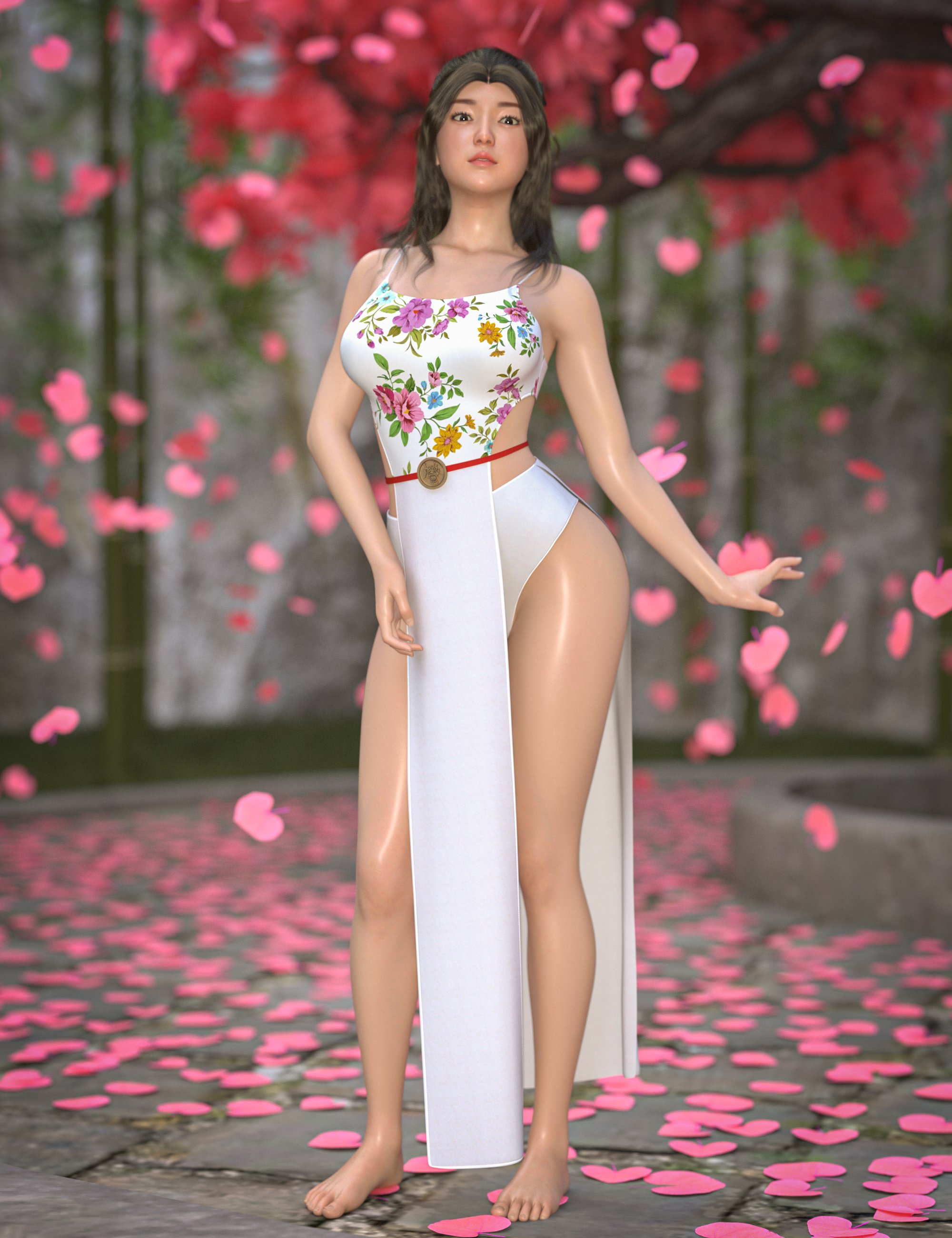 AH dForce Silken Petal Outfit For Genesis 9, 8 and 8.1 Female