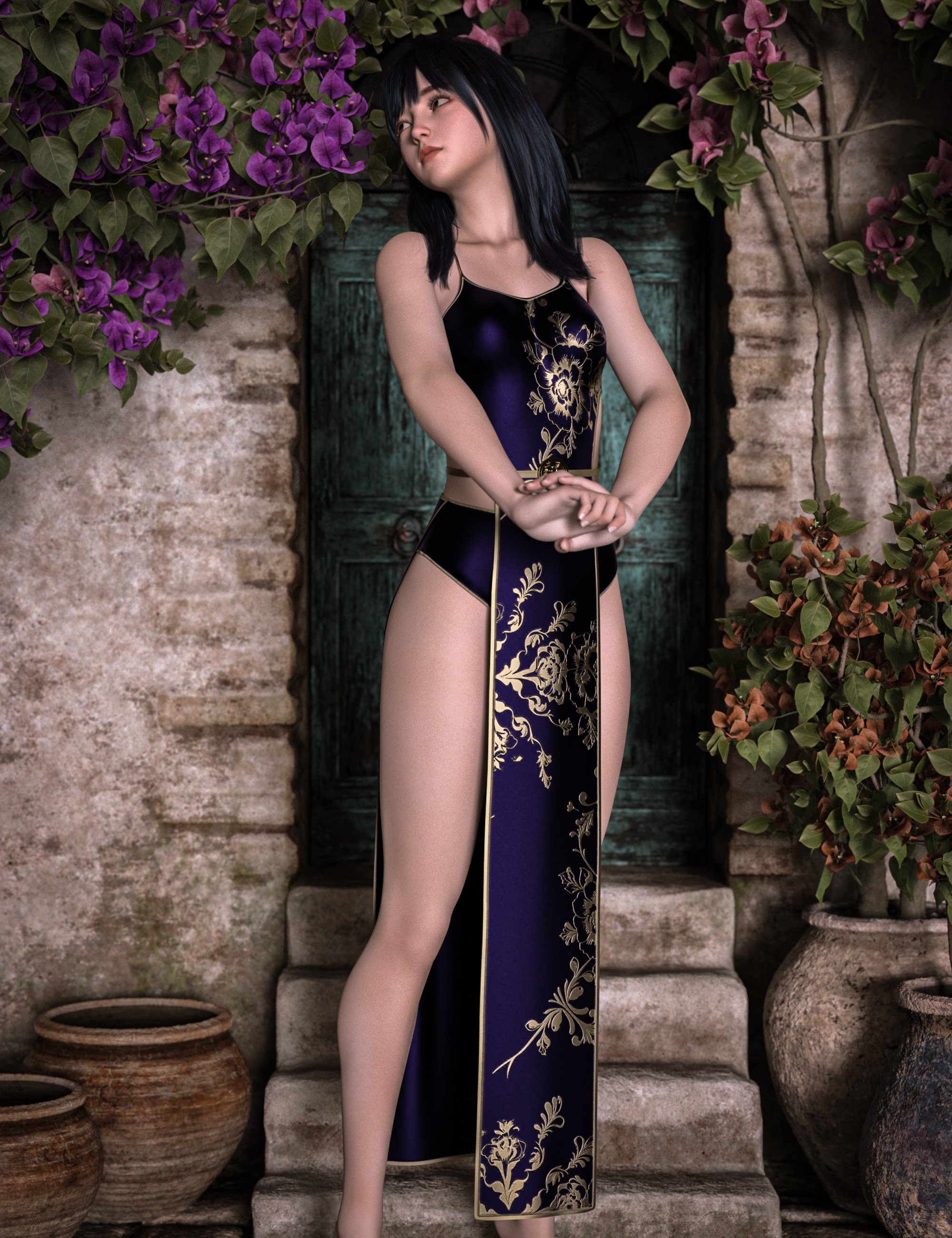 AH dForce Silken Petal Outfit Texture Add-On