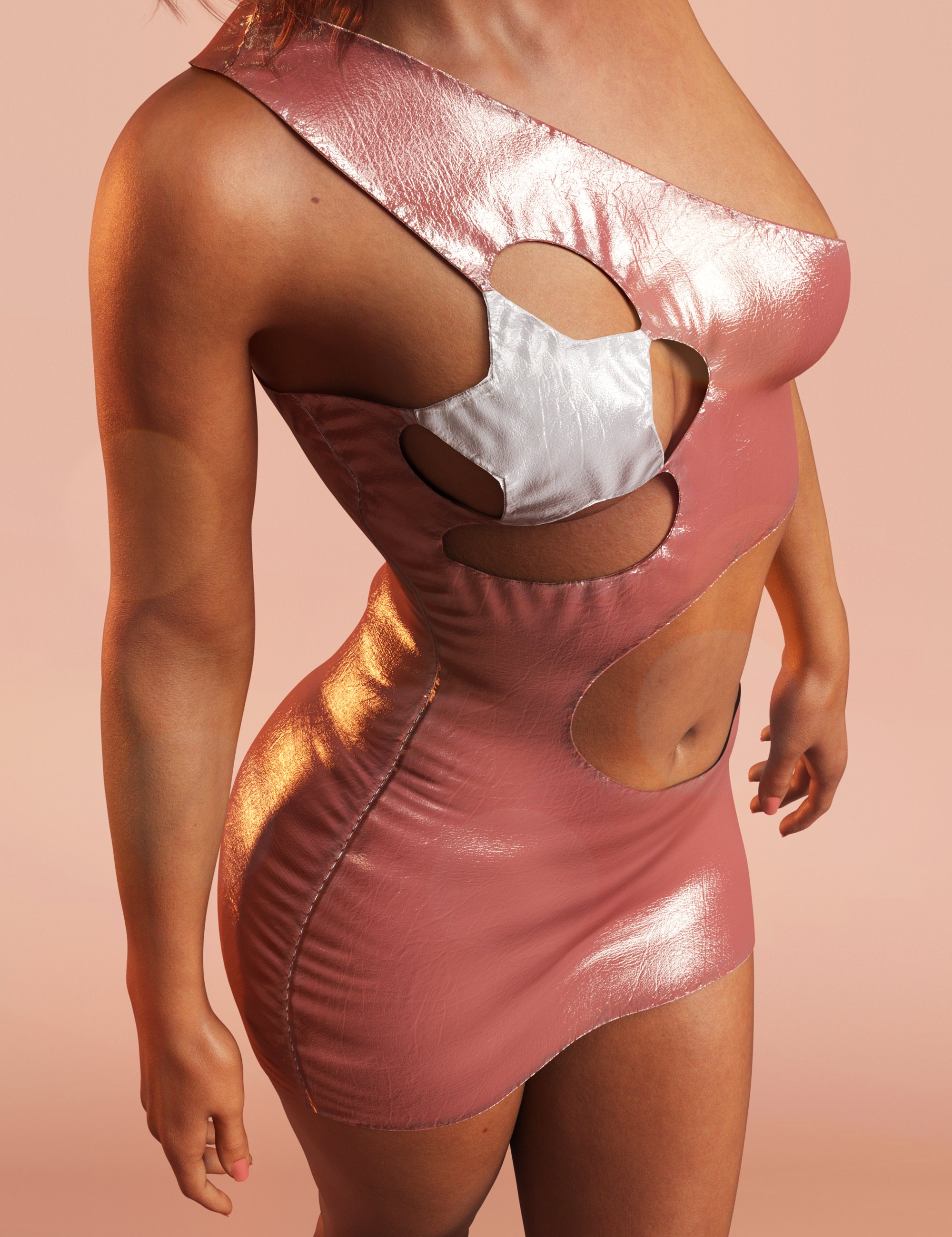 dForce M8 One Shoulder Star Dress for Genesis 9