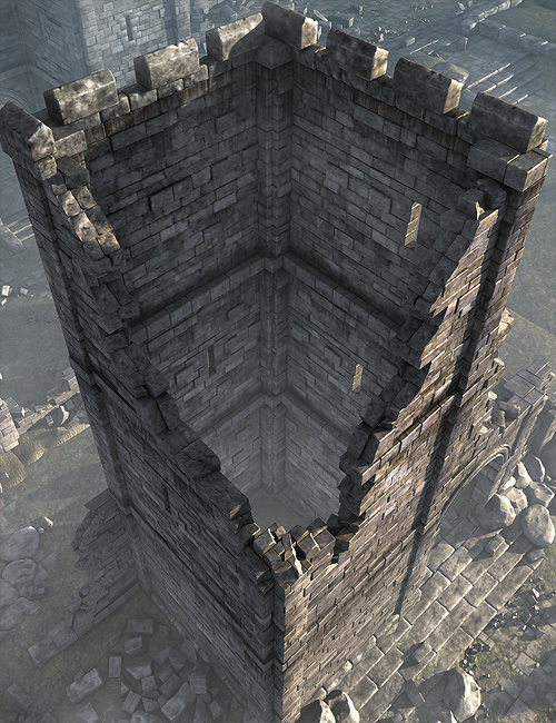 Castle Ruins by: Stonemason, 3D Models by Daz 3D