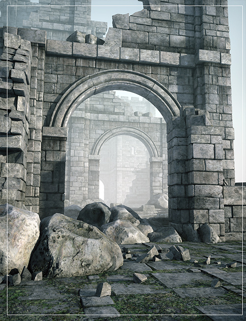 Castle Ruins by: Stonemason, 3D Models by Daz 3D