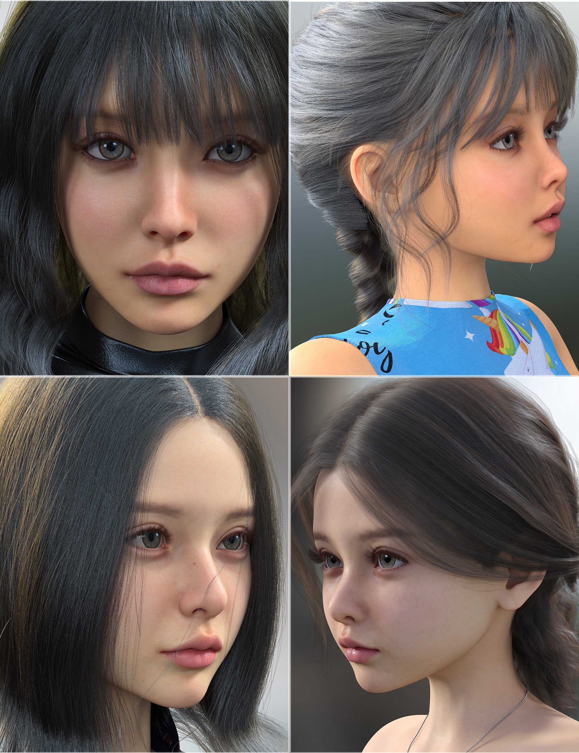 Vo Yoko Min and Young, and Vo Mao and Young HD for Genesis 9 Character Bundle by: VOOTW, 3D Models by Daz 3D